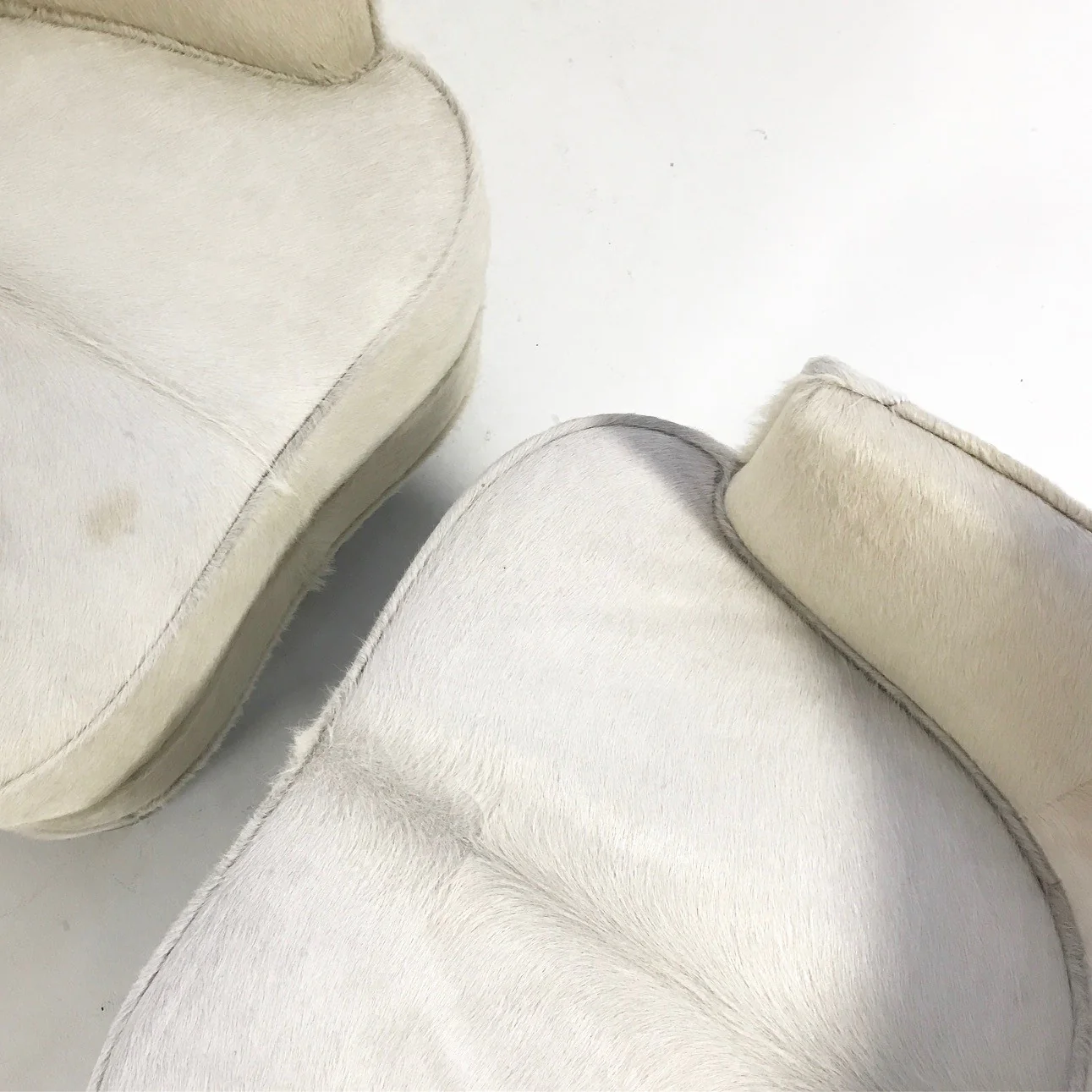 Petite Armchairs in Brazilian Cowhide, pair - Image 6