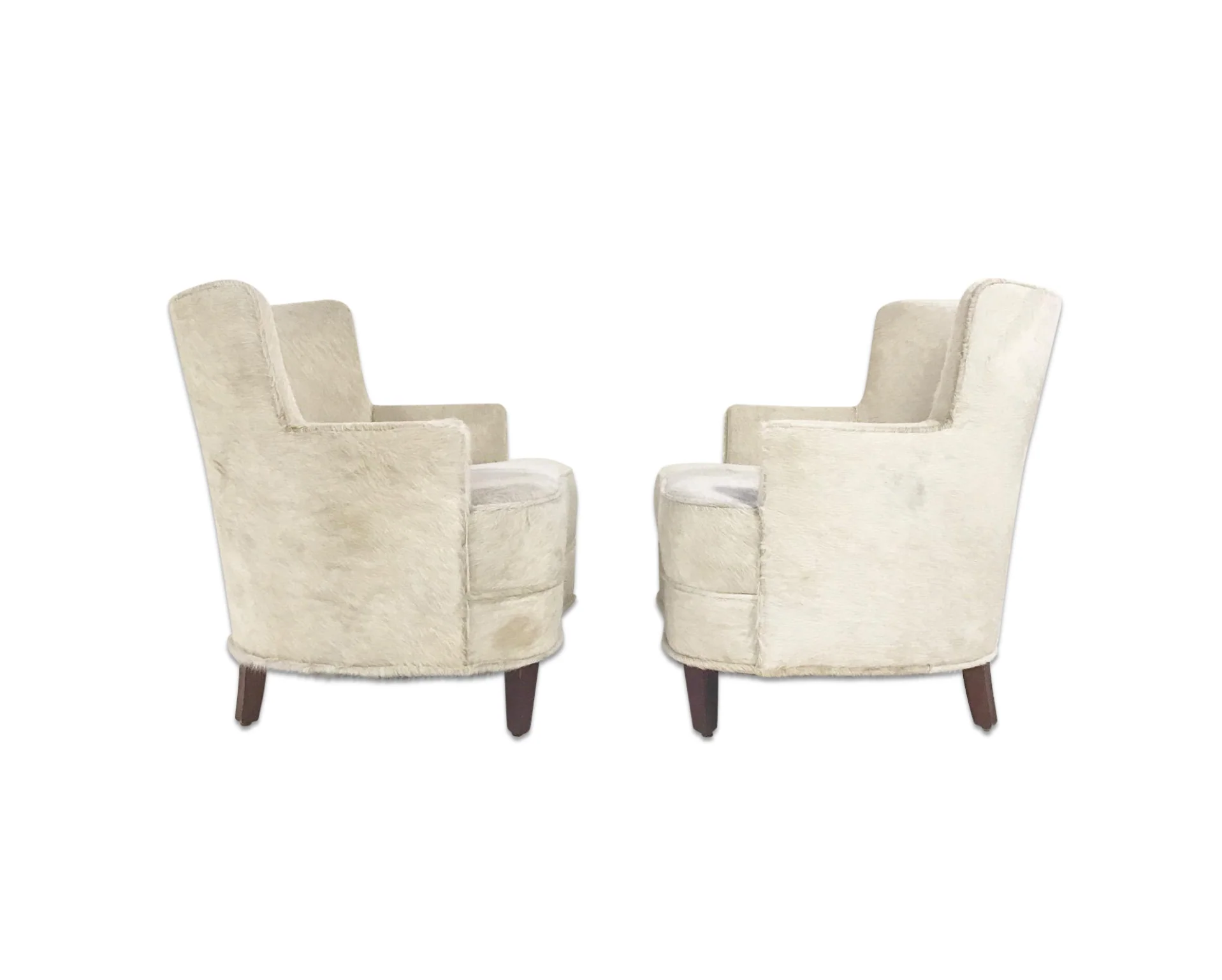Petite Armchairs in Brazilian Cowhide, pair - Image 8