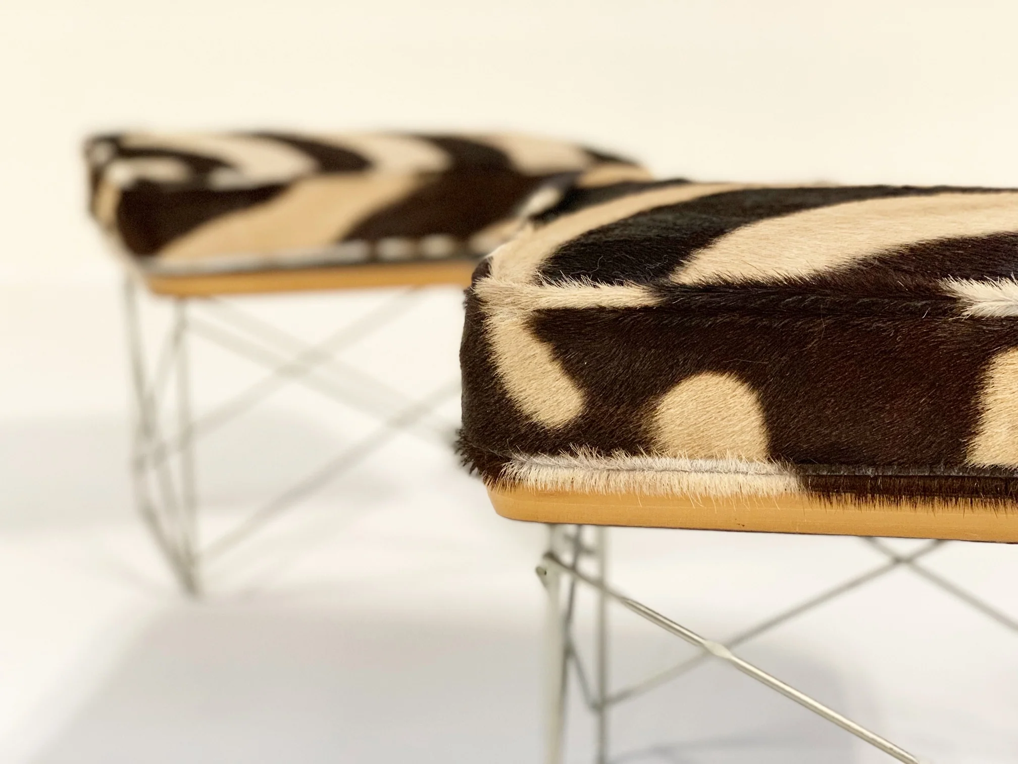 LTR Tables with Zebra Cushions, pair - Image 3