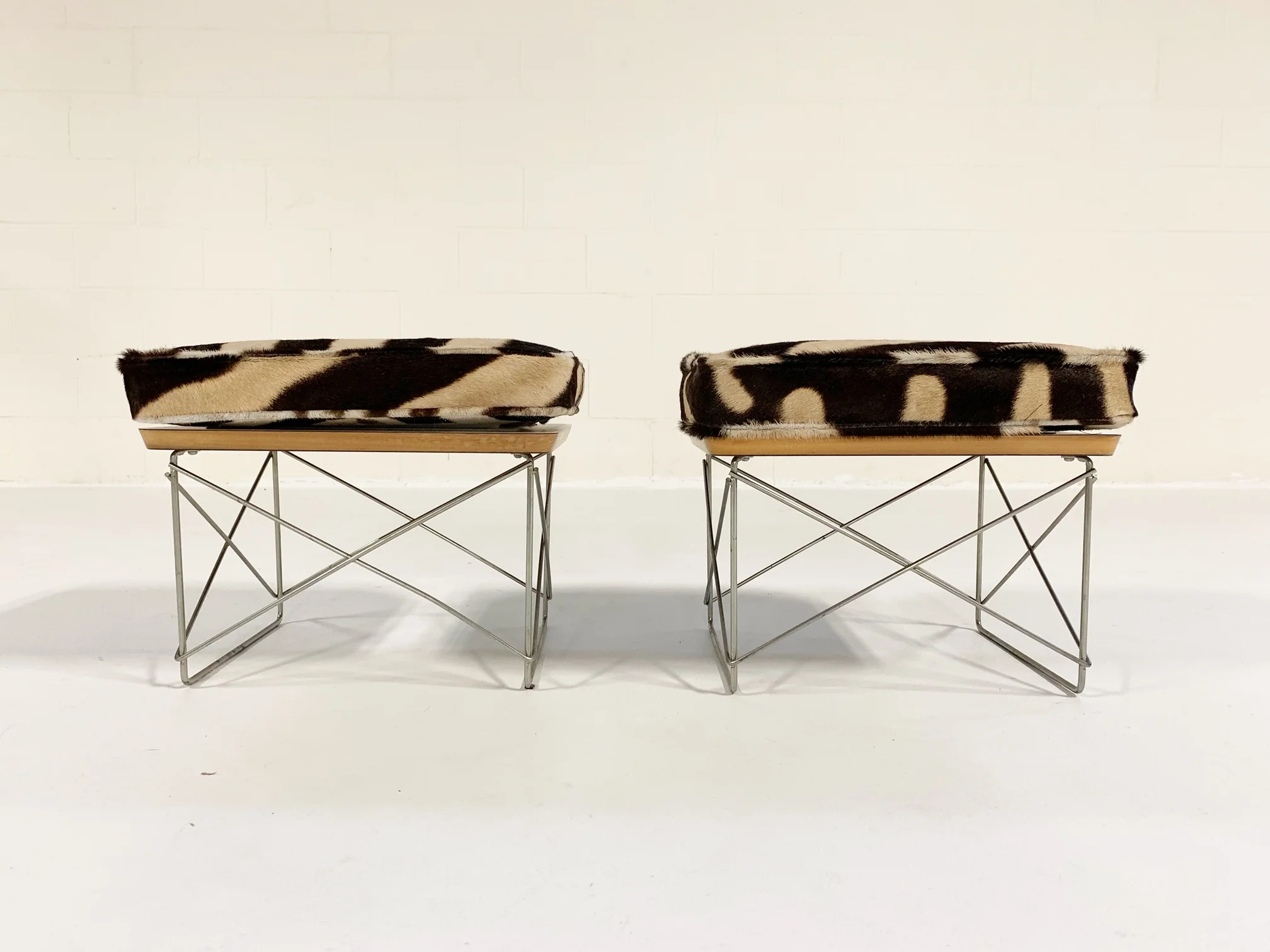 LTR Tables with Zebra Cushions, pair - Image 4