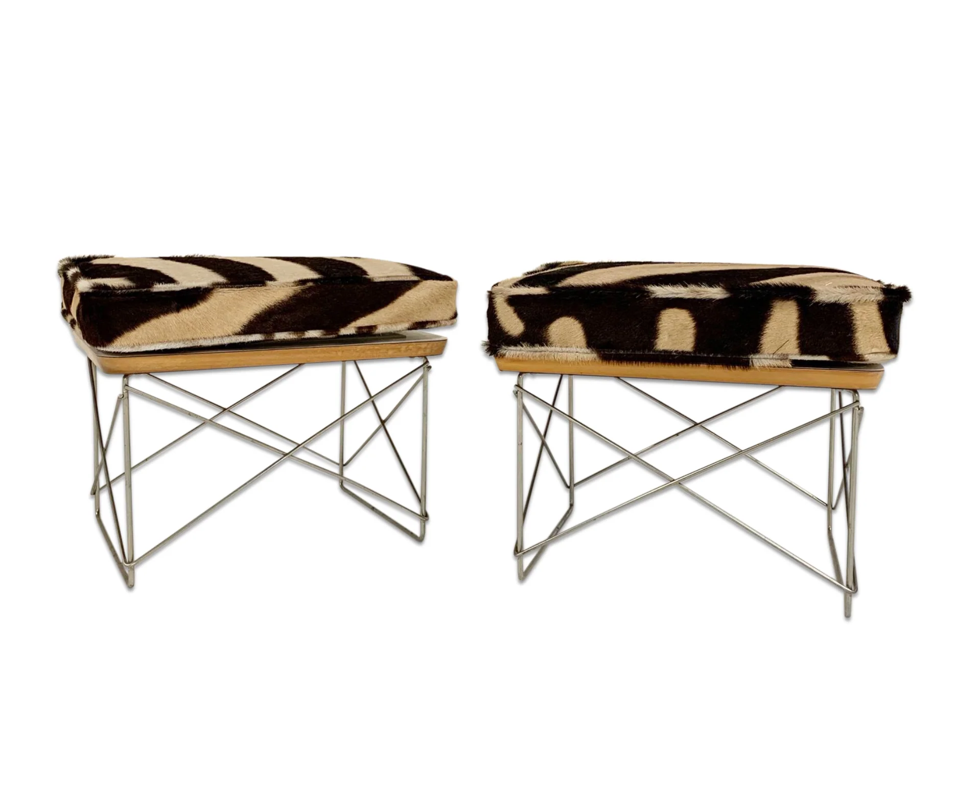 LTR Tables with Zebra Cushions, pair - Image 5