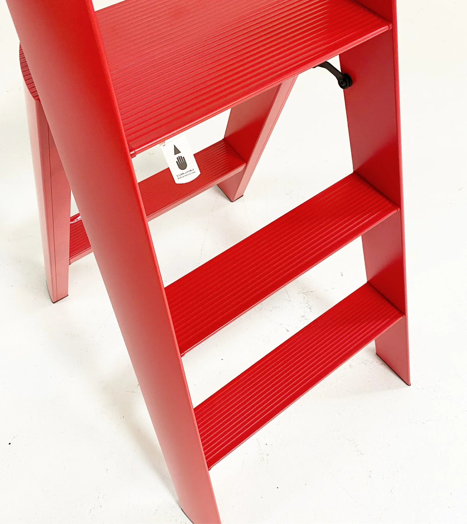 Lucano Wide 3-Step Ladder, Red - Image 2