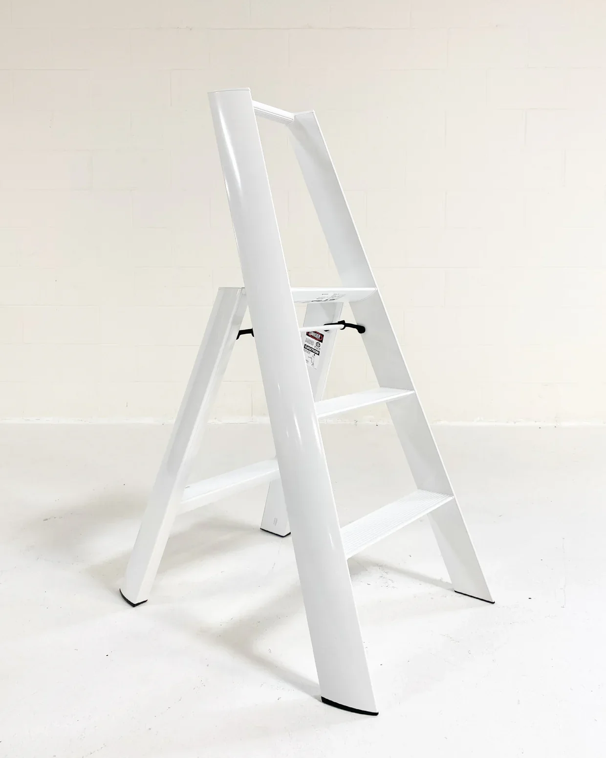 Lucano Wide 3-Step Ladder, White - Image 5