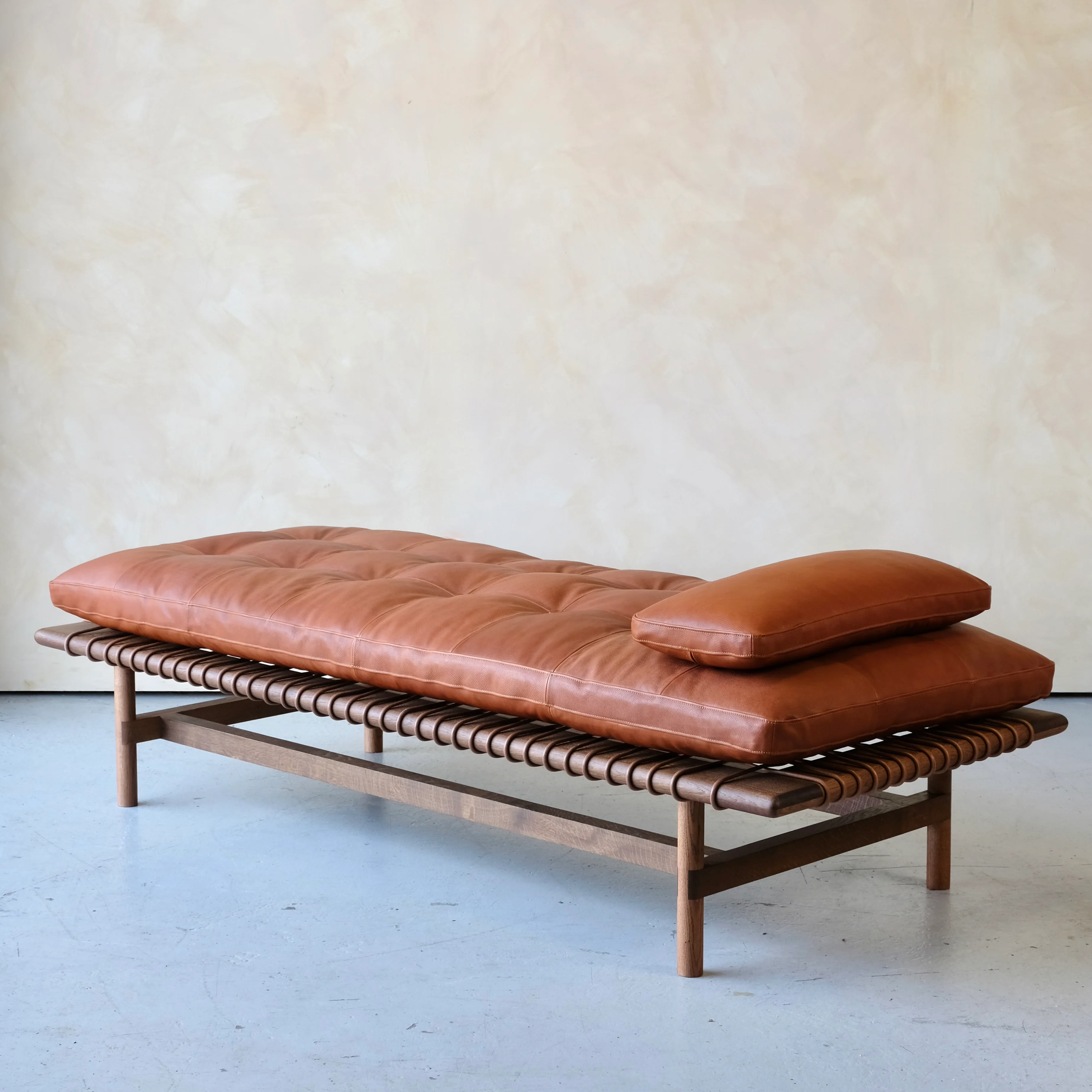 Mesa Daybed in Walnut and Tumbled Hermes Leather - Image 5
