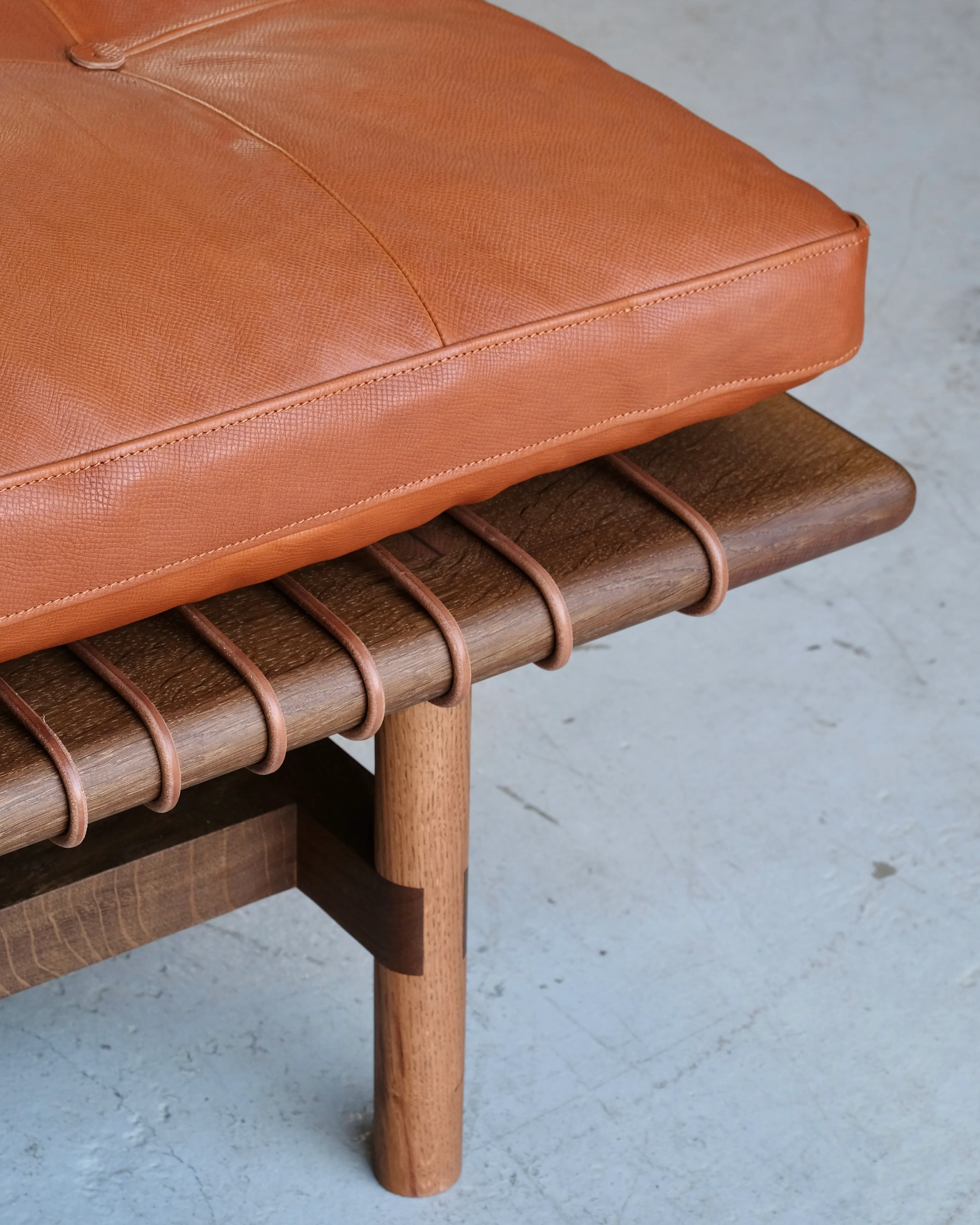 Mesa Daybed in Walnut and Tumbled Hermes Leather - Image 6