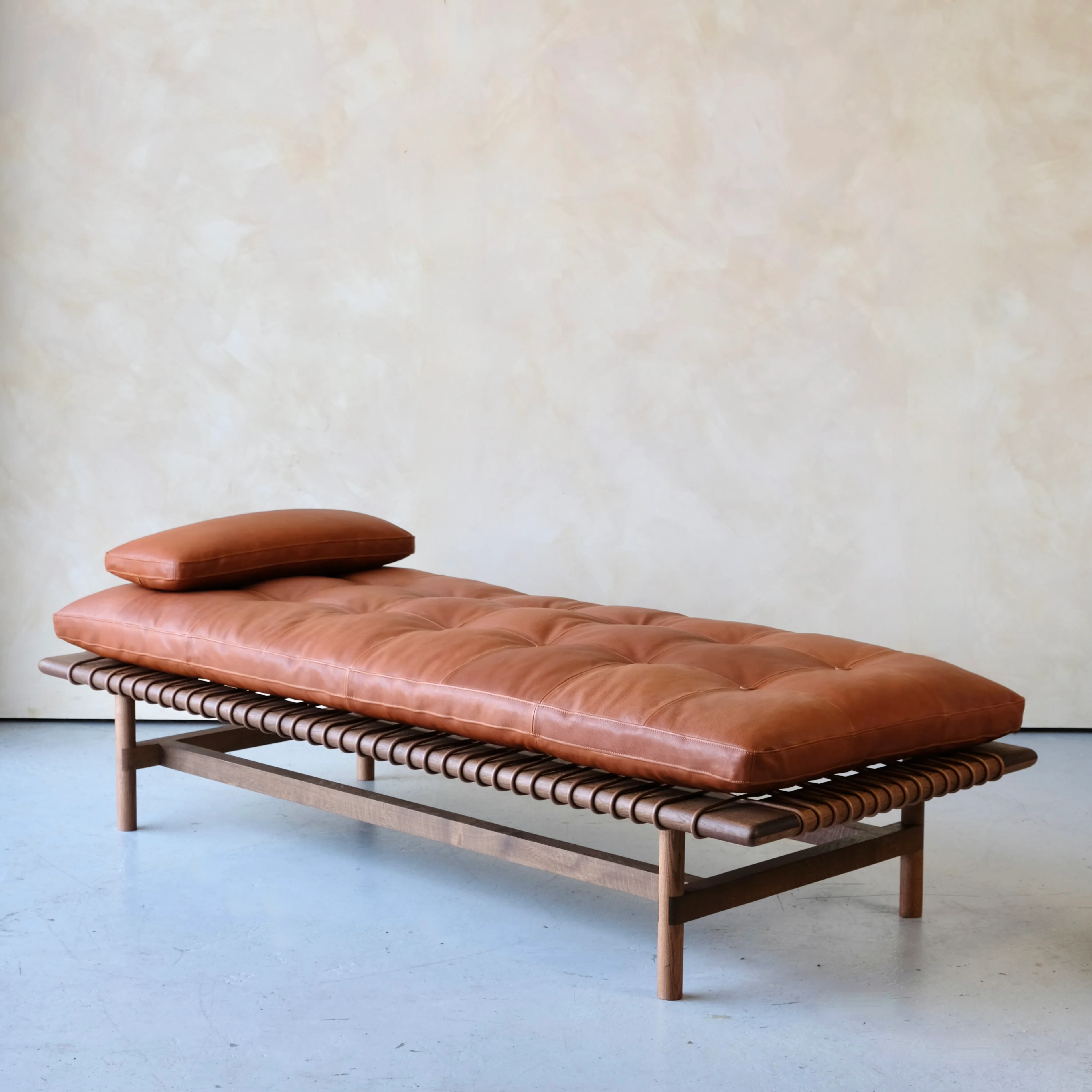 Mesa Daybed in Walnut and Tumbled Hermes Leather - Image 7