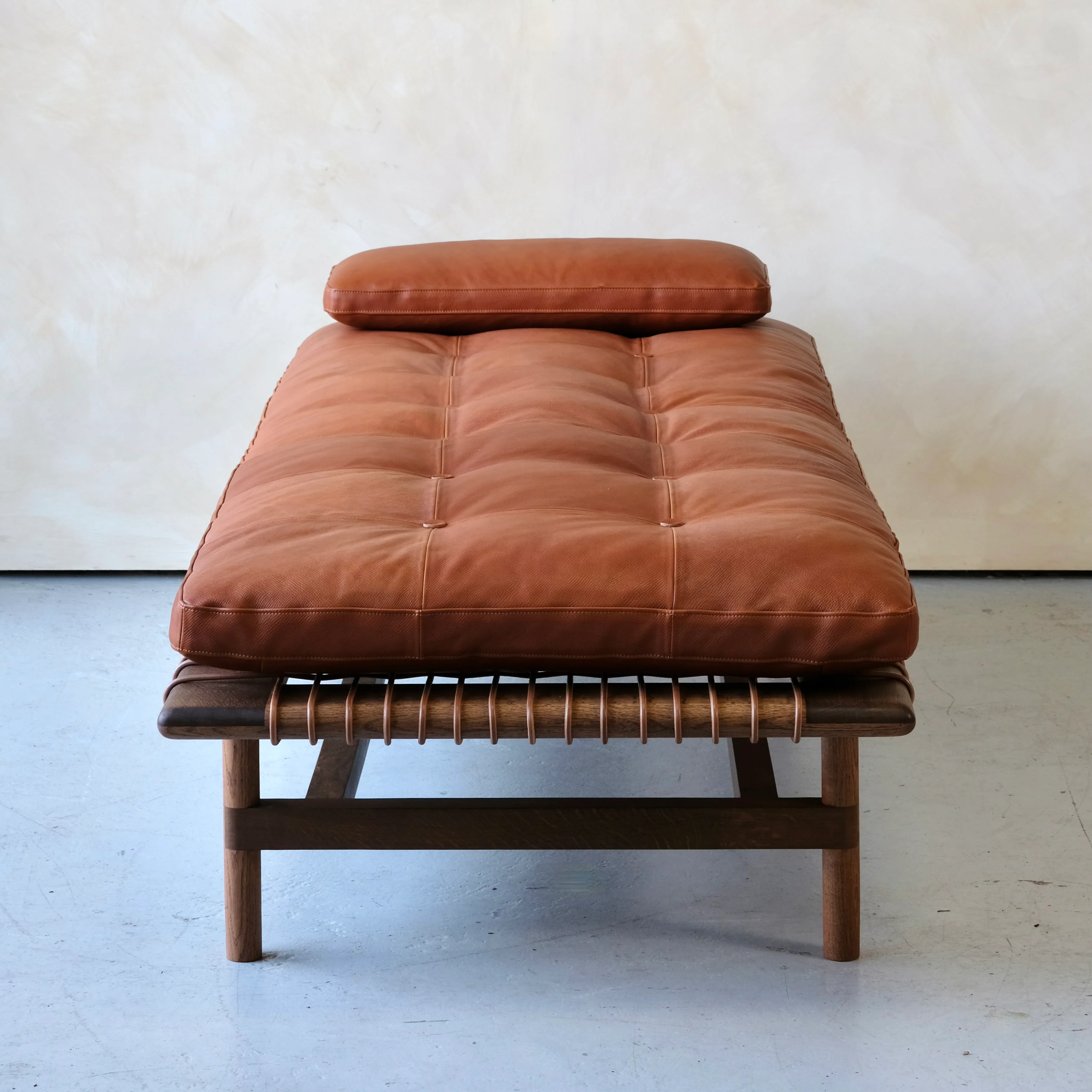 Mesa Daybed in Walnut and Tumbled Hermes Leather - Image 8