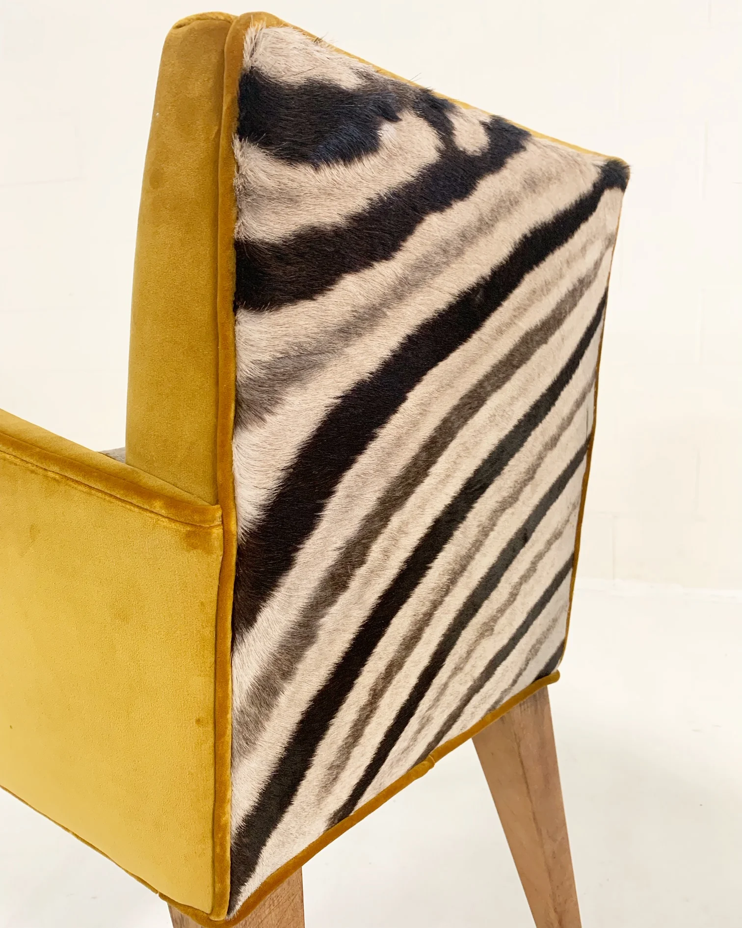 Mexican Modernist Chairs in Loro Piana Velvet and Zebra Hide, pair - Image 14