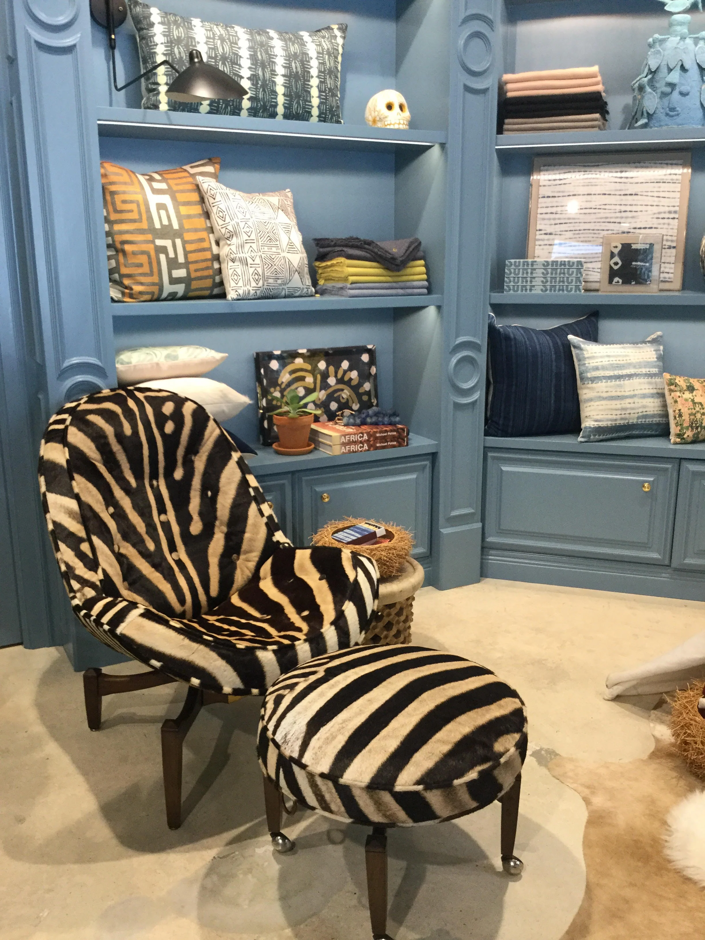 Lounge Chair with Ottoman in Zebra Hide - Image 10