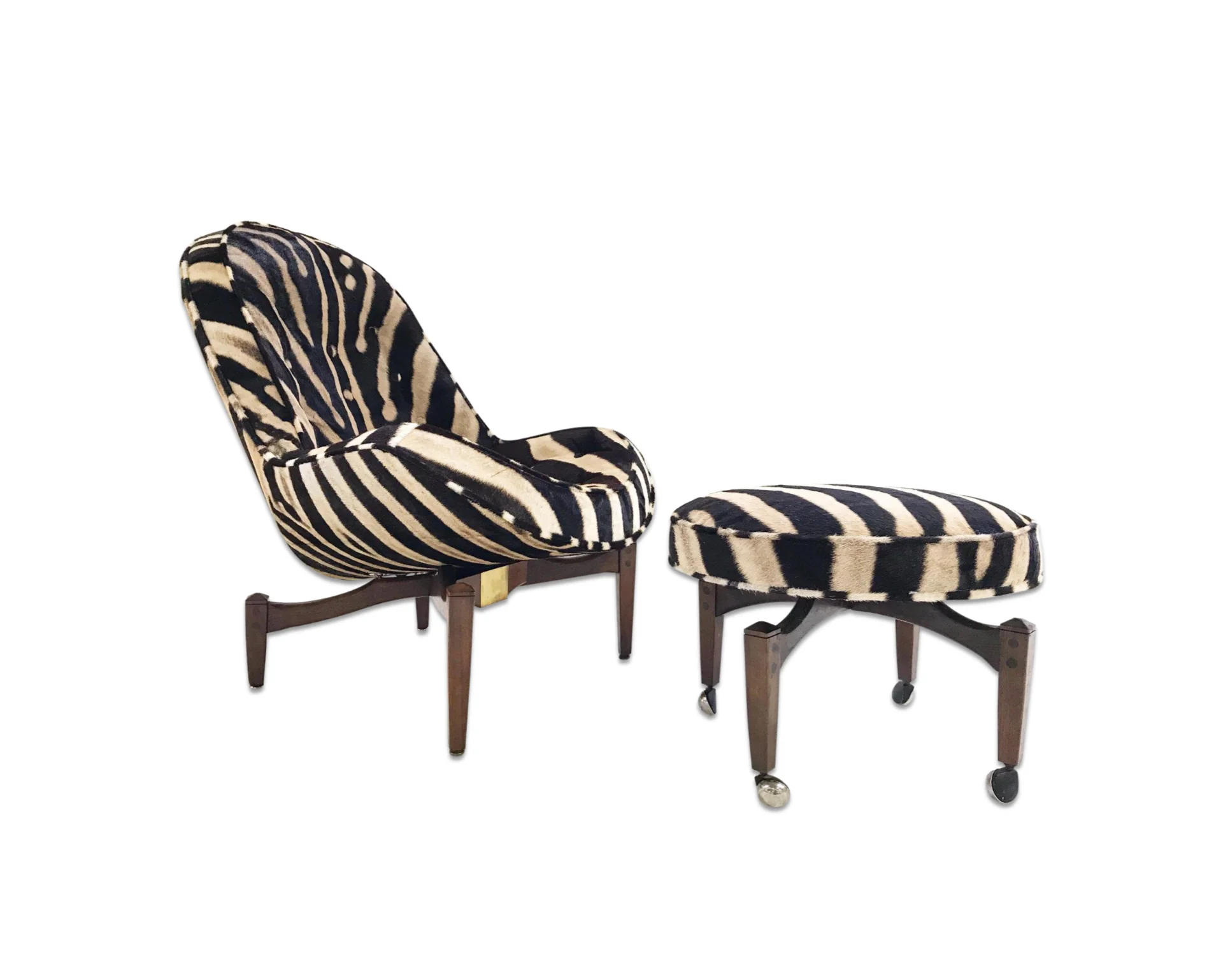 Lounge Chair with Ottoman in Zebra Hide - Image 11