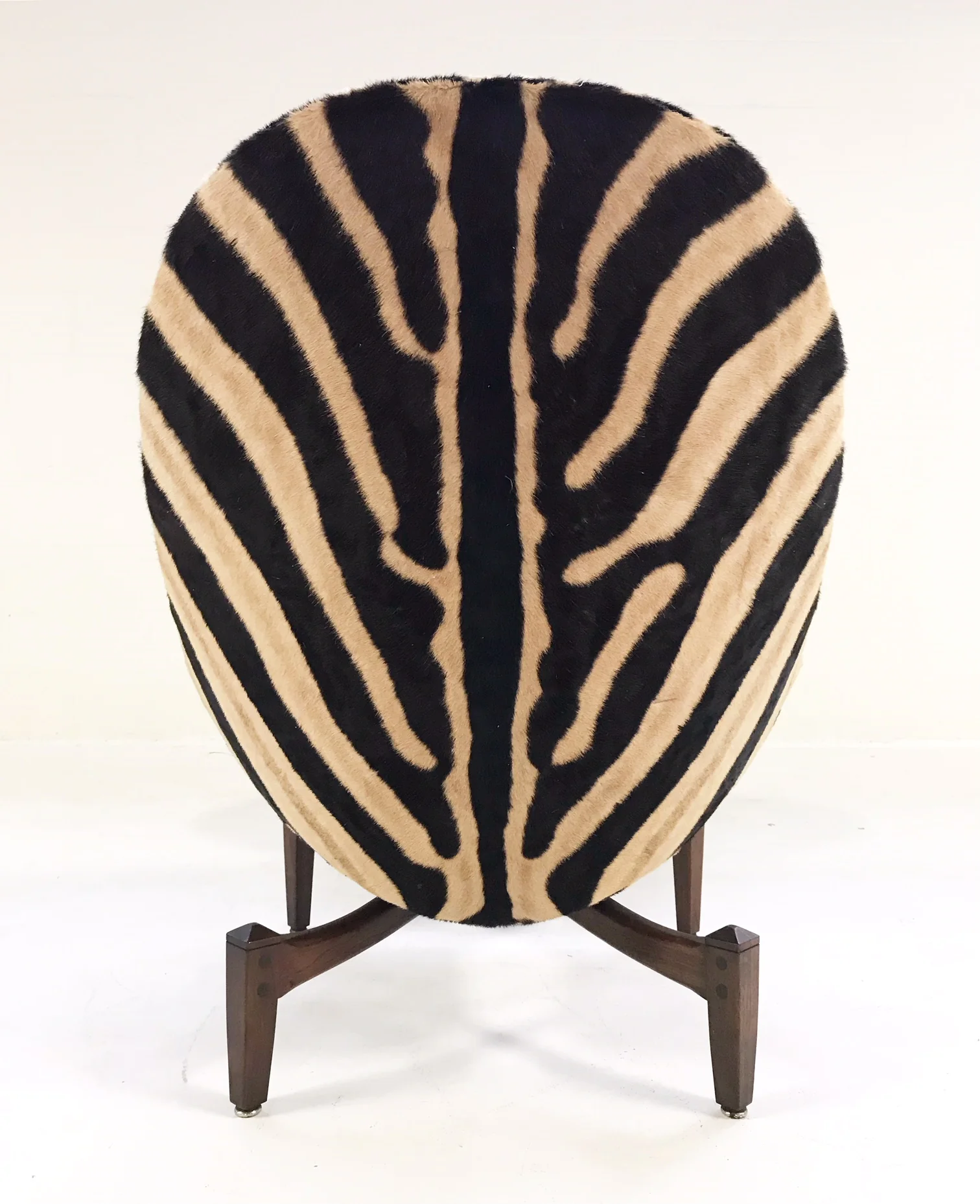 Lounge Chair with Ottoman in Zebra Hide - Image 4
