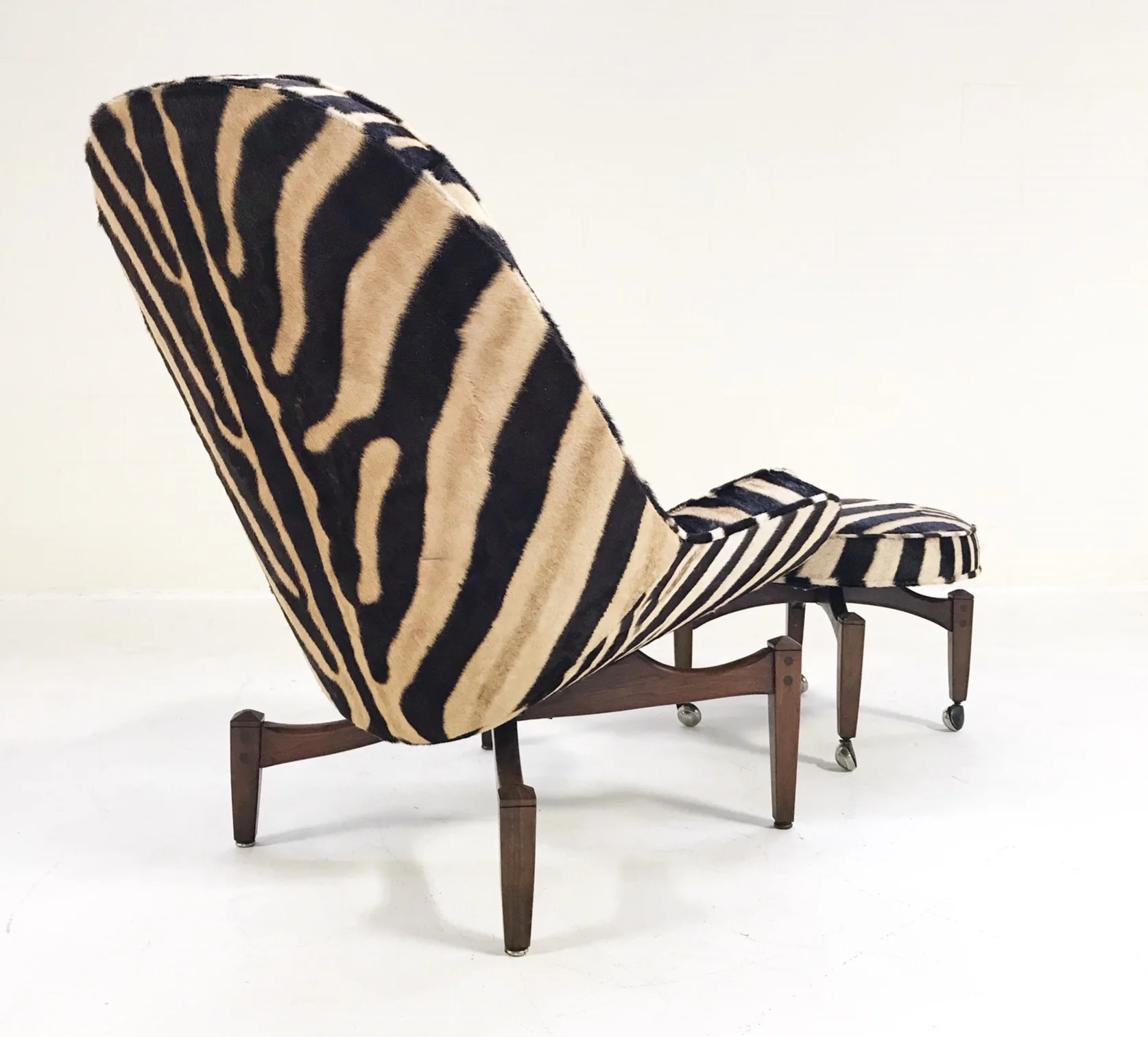 Lounge Chair with Ottoman in Zebra Hide - Image 7