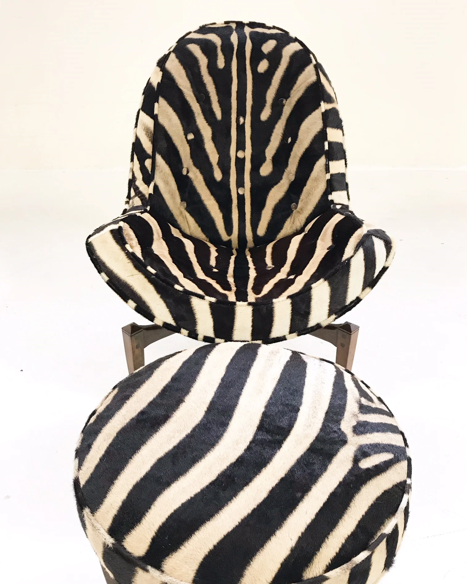 Lounge Chair with Ottoman in Zebra Hide - Image 8