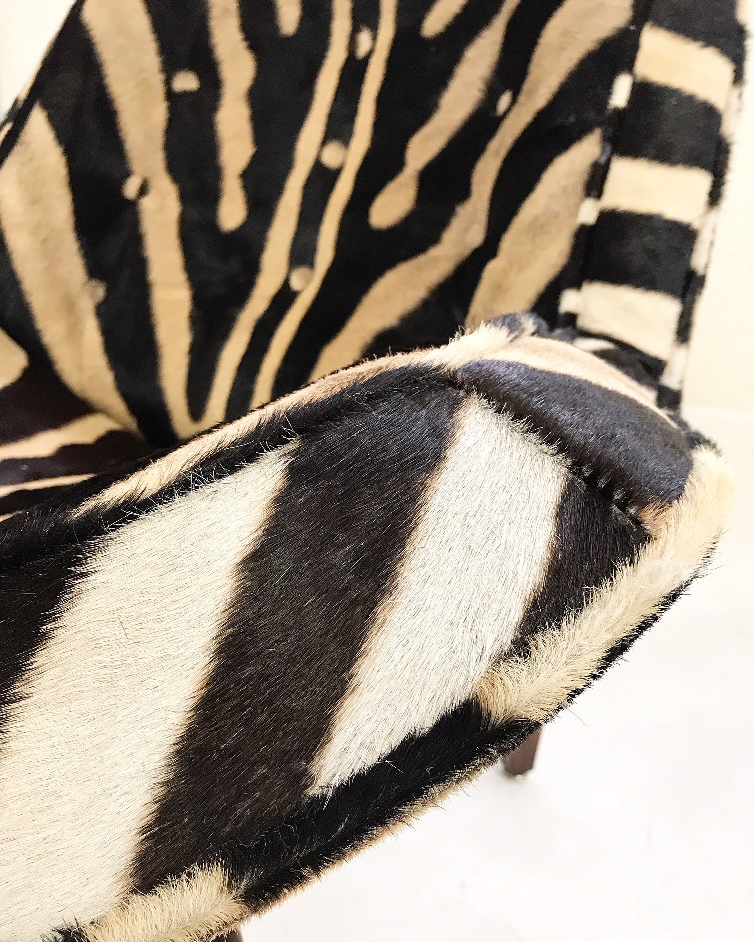 Lounge Chair with Ottoman in Zebra Hide - Image 9