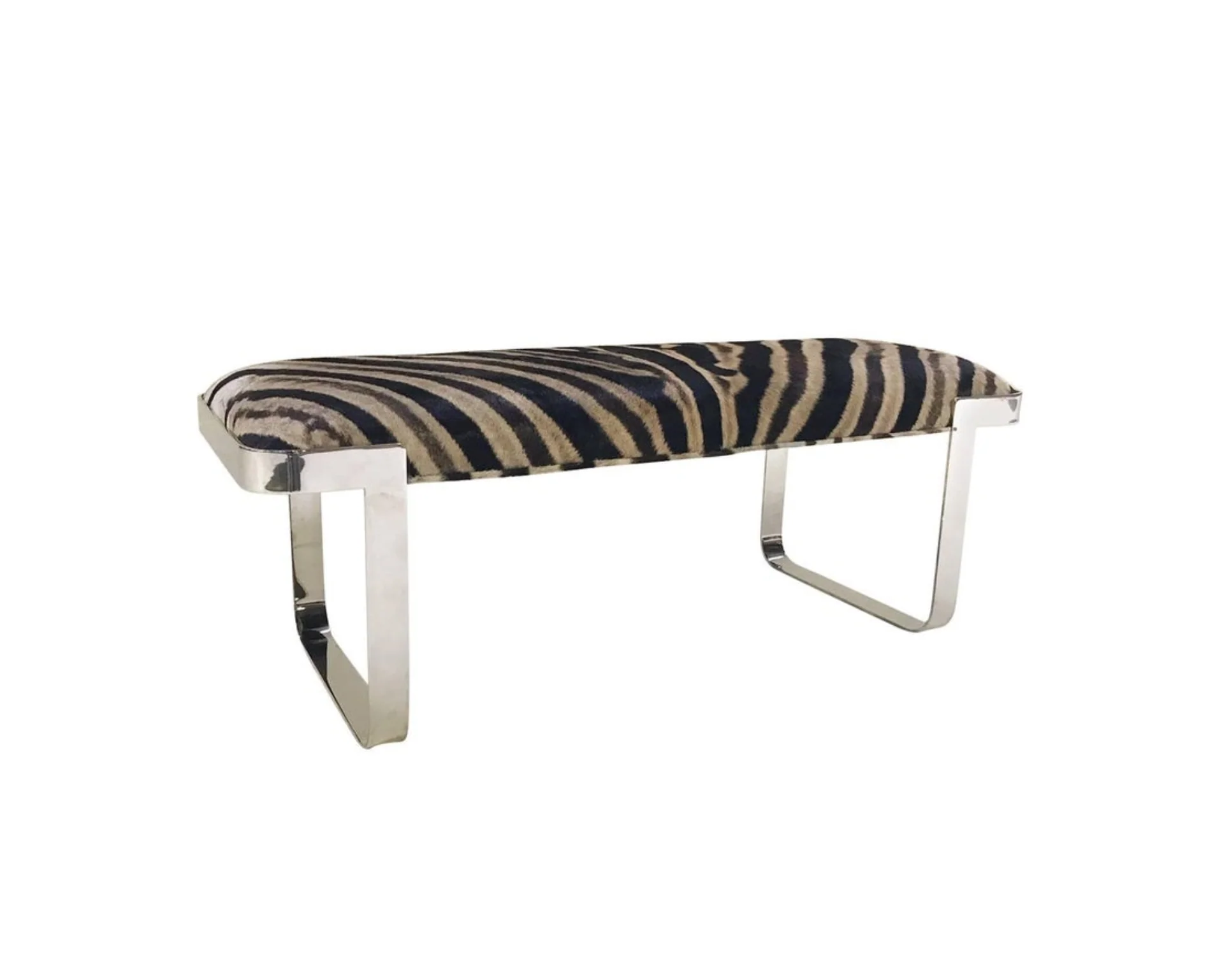 Chrome Bench in Zebra Hide - Image 8