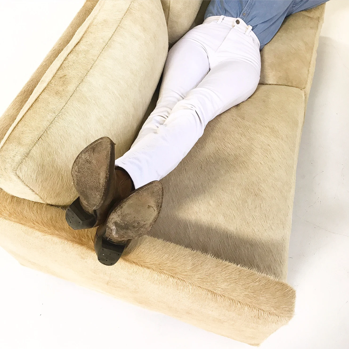 Loveseat in Brazilian Cowhide - Image 4