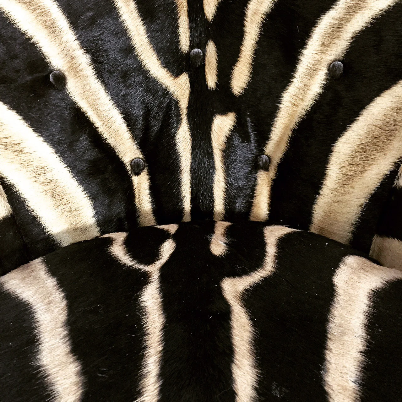 Swivel Tilt Club Chairs in Zebra Hide, pair - Image 7