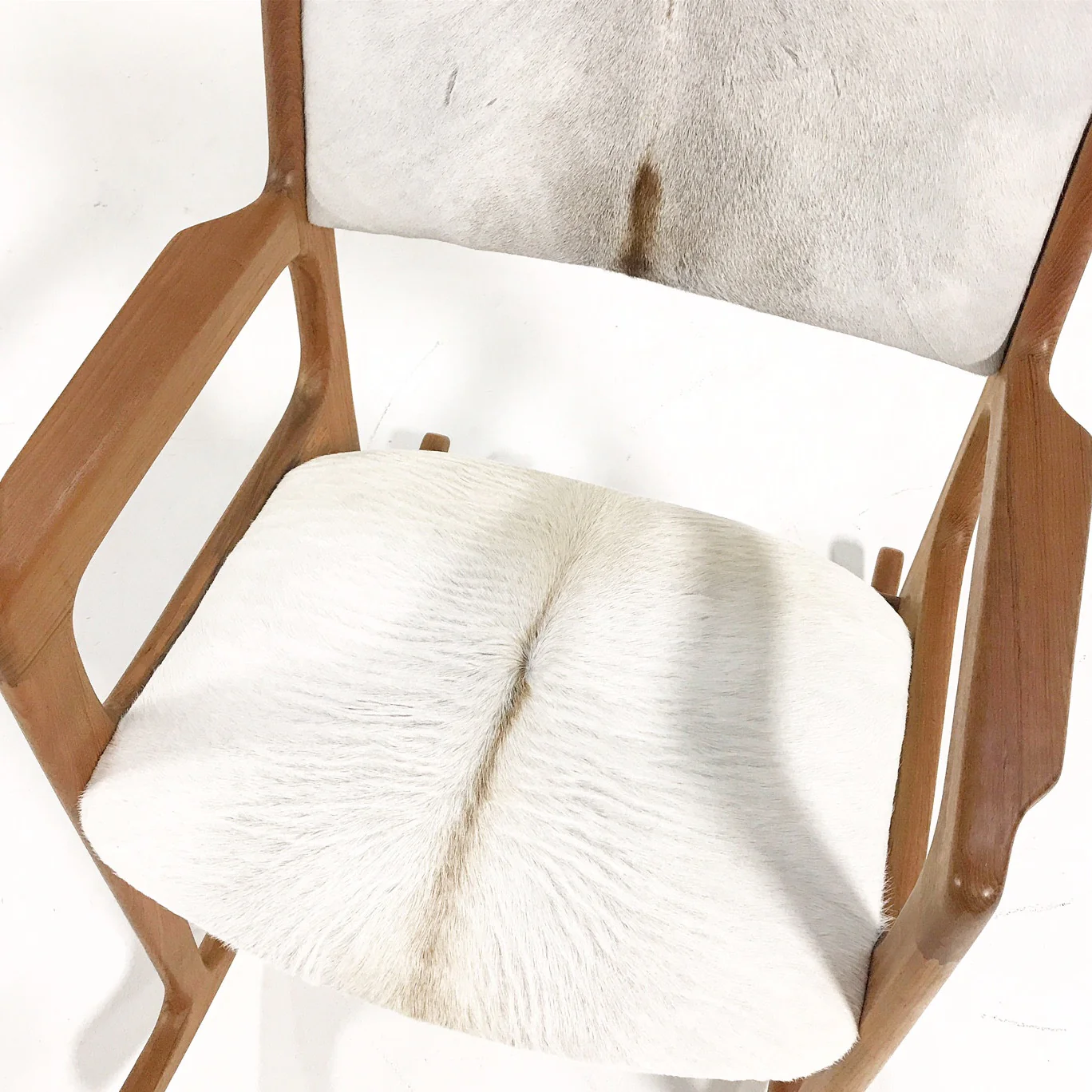 Teak Rocking Chair in Brazilian Calfskin - Image 2