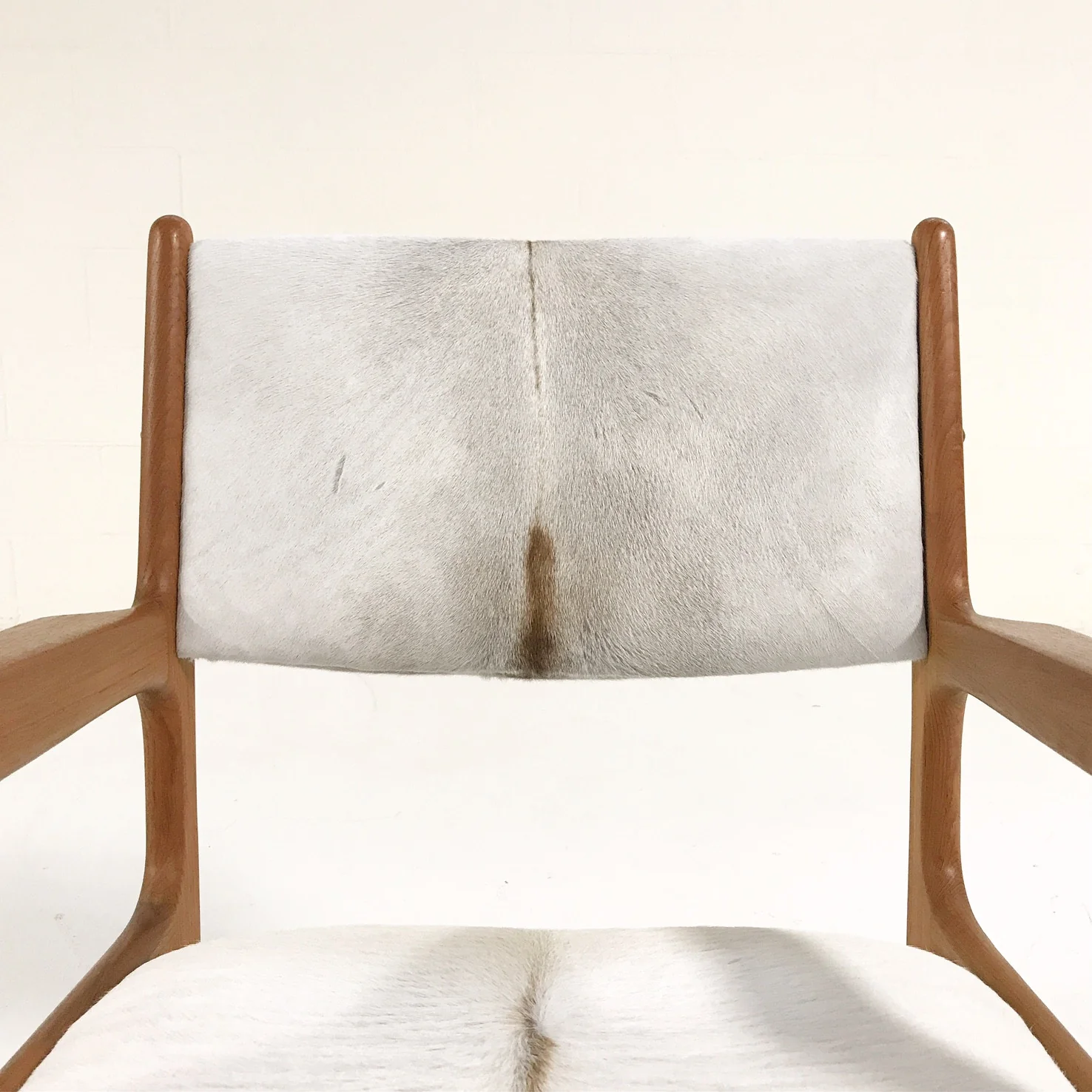 Teak Rocking Chair in Brazilian Calfskin - Image 5