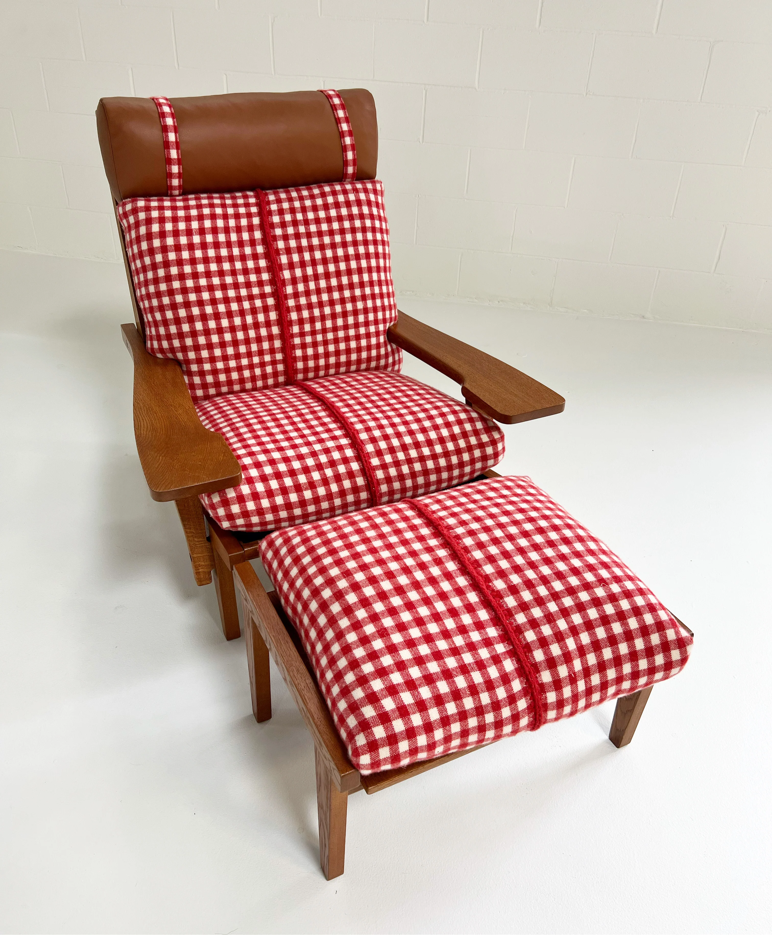 Model GE 375 Paddle Chair and Ottoman in The Elder Statesman Cashmere - Image 6