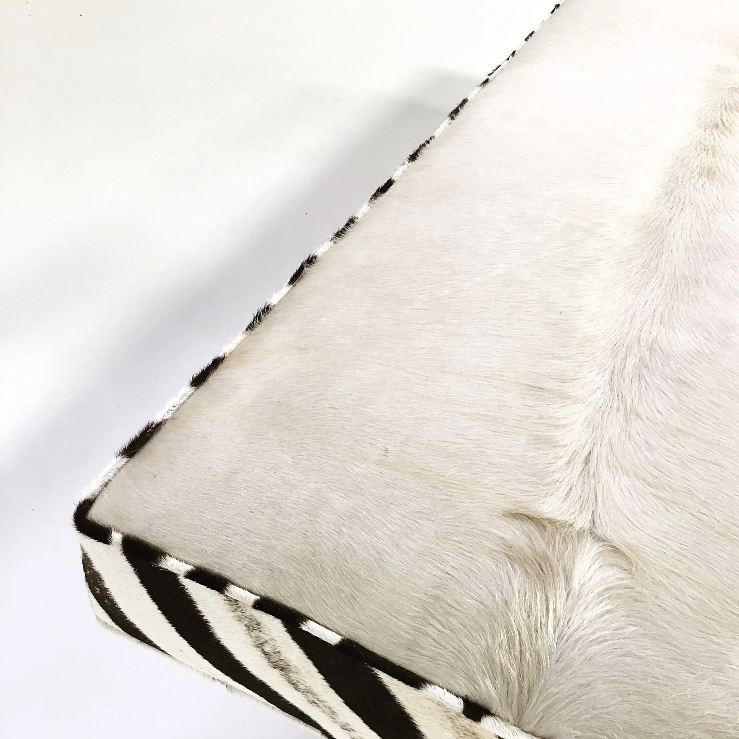 Chrome Bench in Brazilian Cowhide and Zebra Hide - Image 7