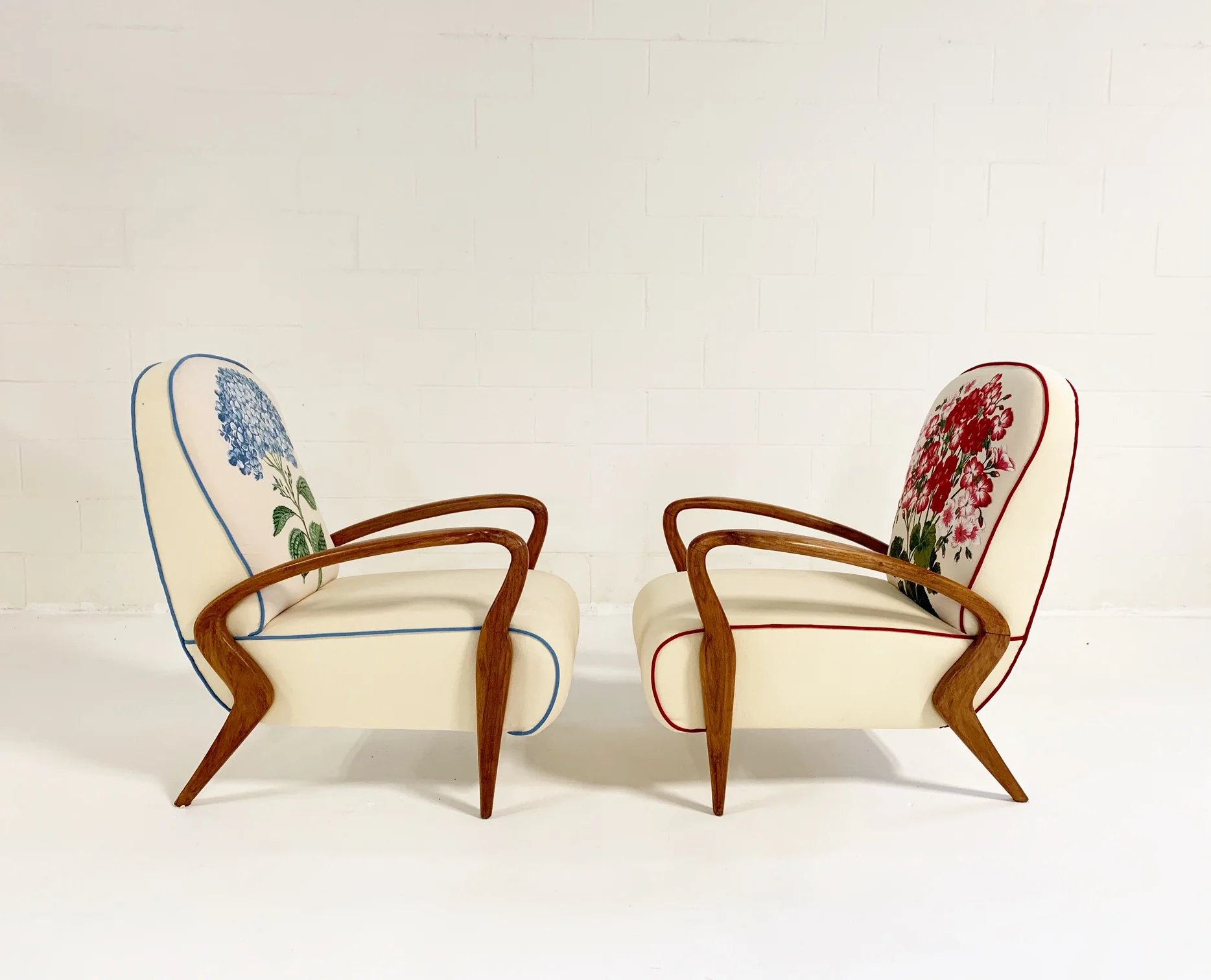 Italian Oakwood Chairs, pair - Image 4