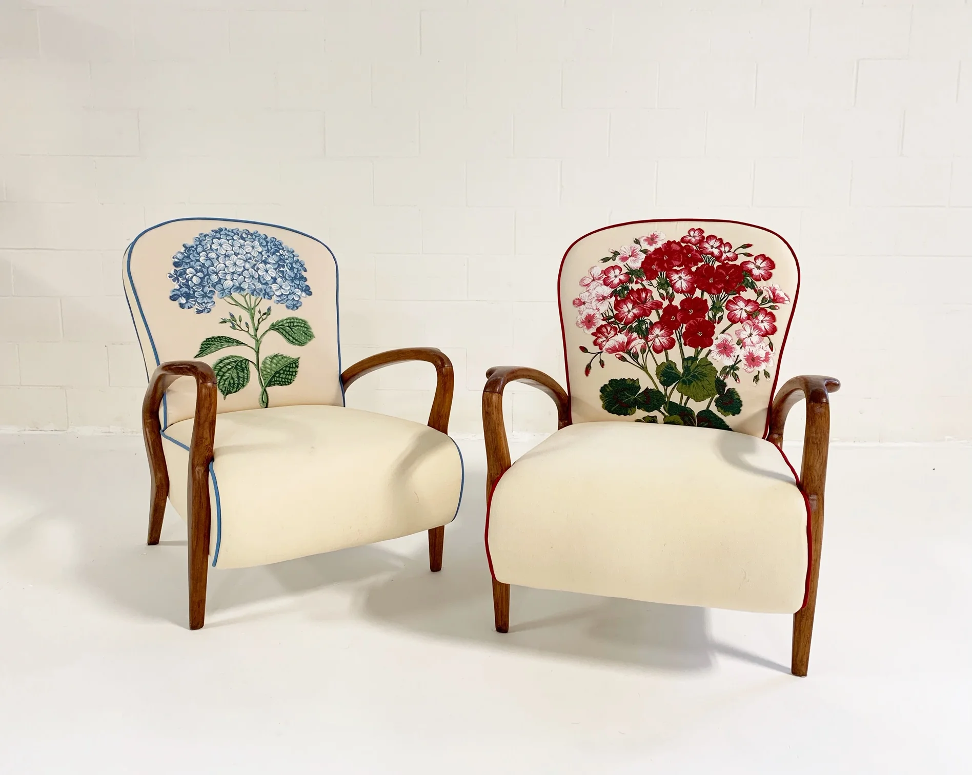 Italian Oakwood Chairs, pair - Image 6