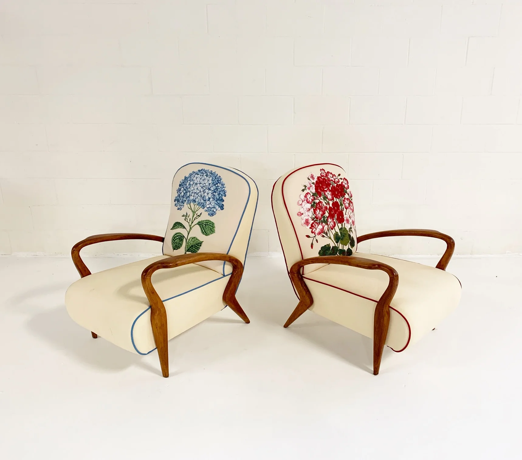 Italian Oakwood Chairs, pair - Image 9