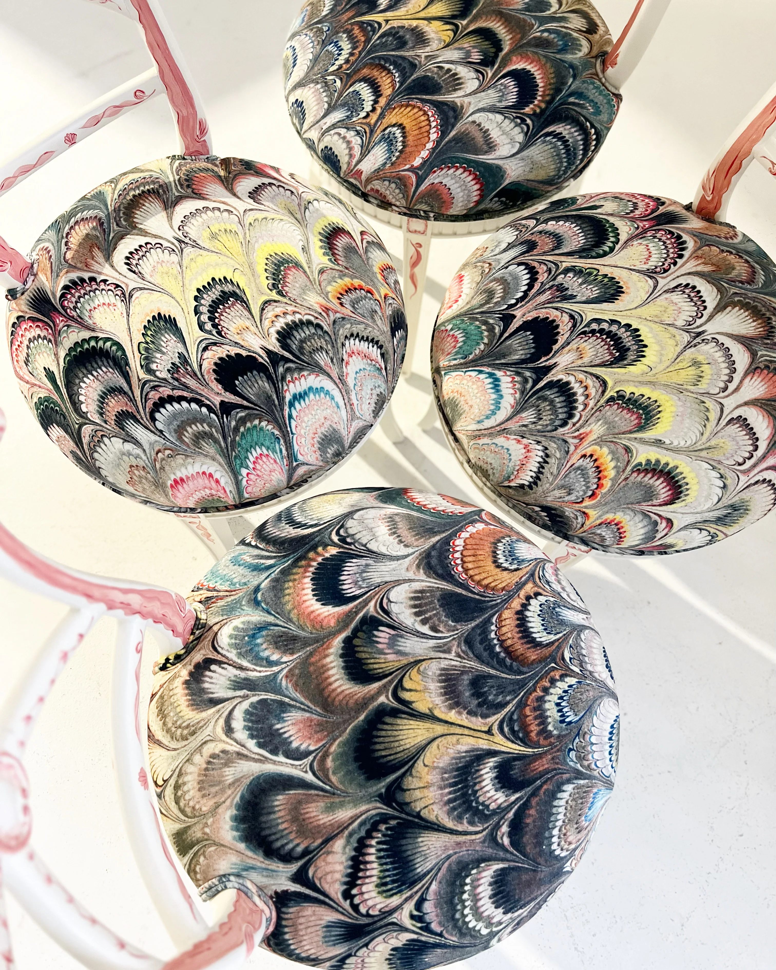 Hand-Painted 'Sea Monsters' Chairs, Set of 4 - Image 4