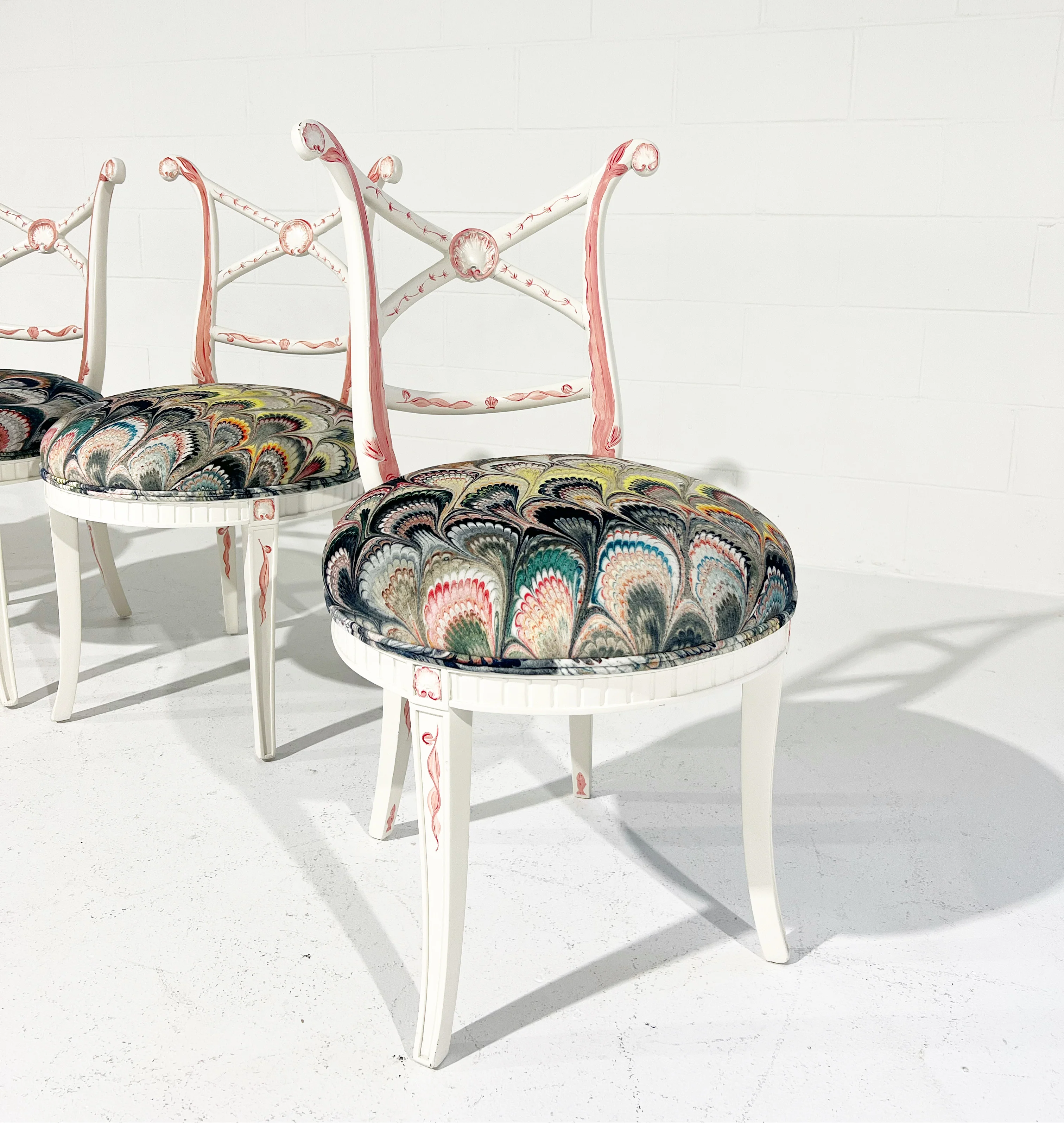 Hand-Painted 'Sea Monsters' Chairs, Set of 4 - Image 5