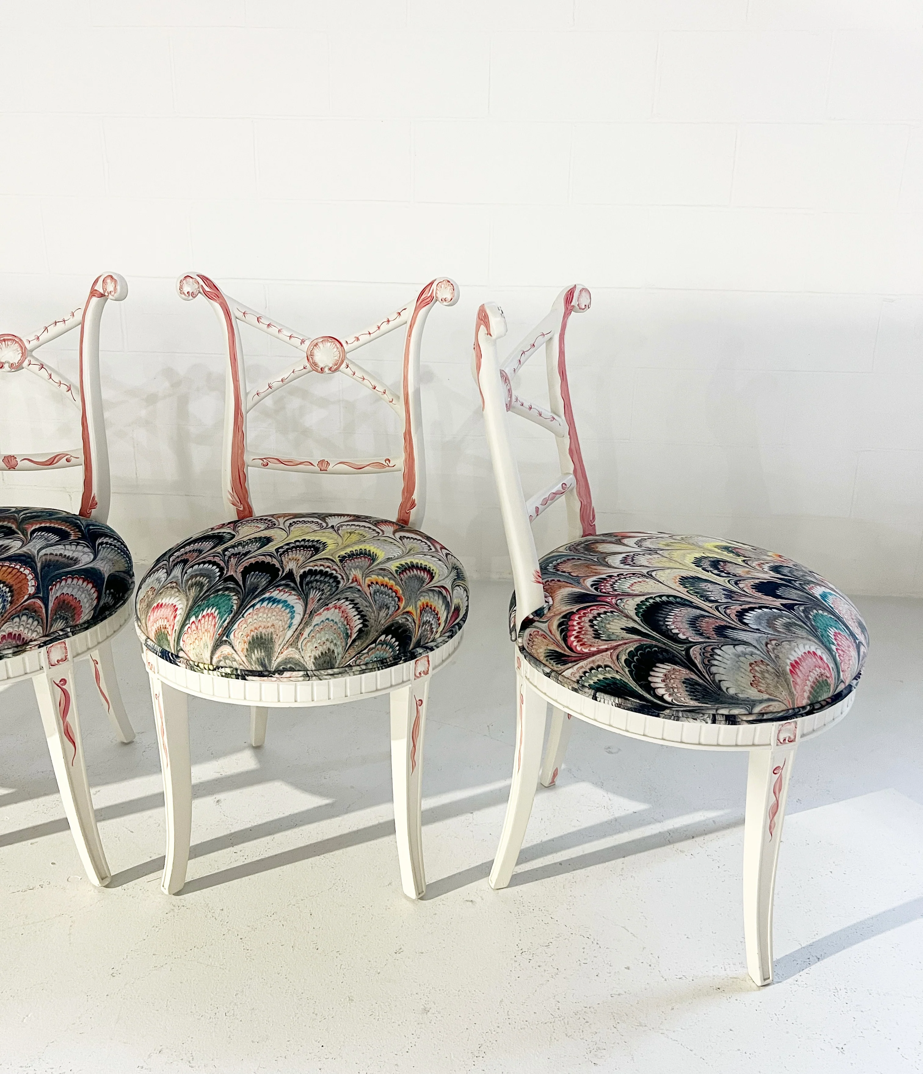 Hand-Painted 'Sea Monsters' Chairs, Set of 4 - Image 7