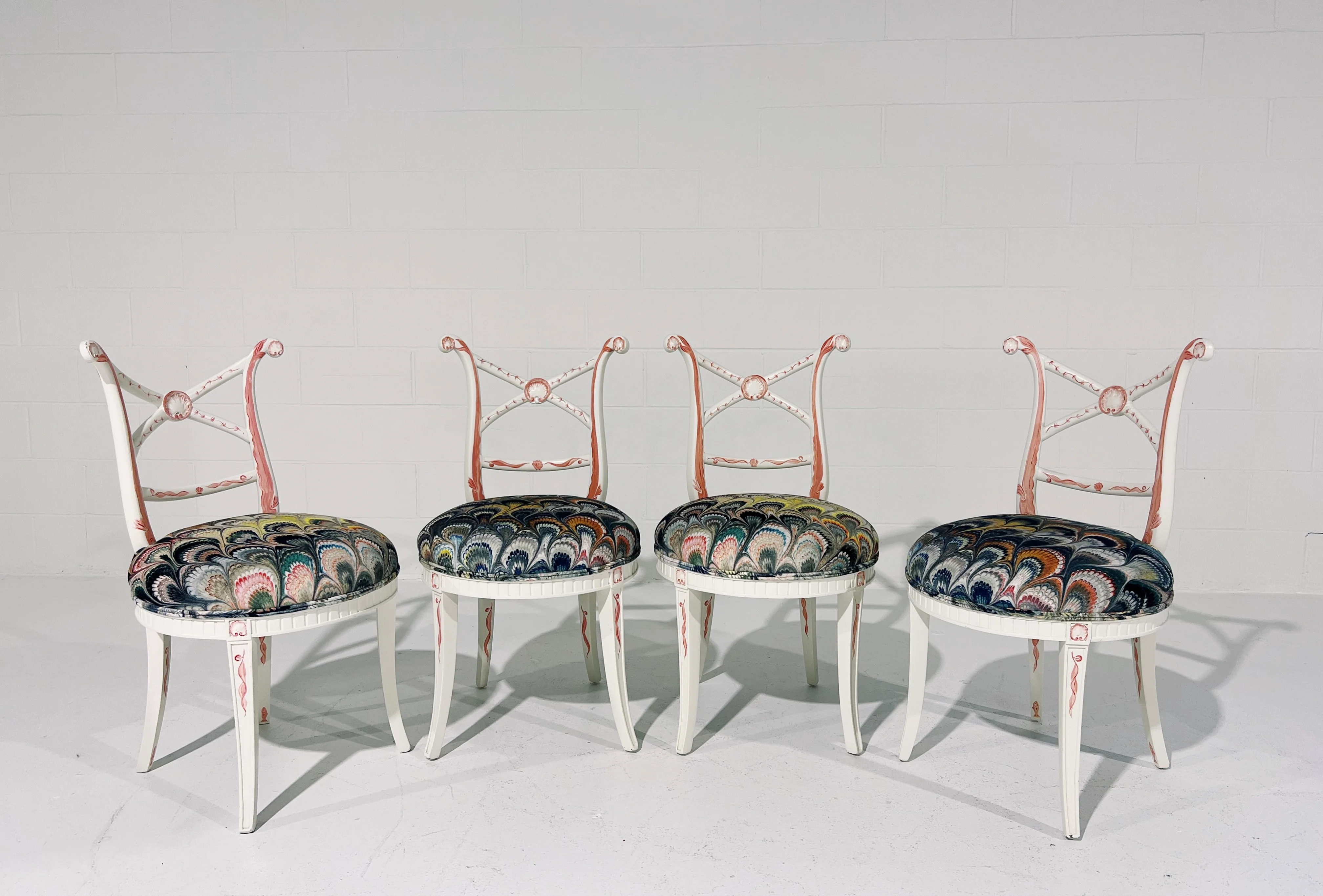 Hand-Painted 'Sea Monsters' Chairs, Set of 4 - Image 9