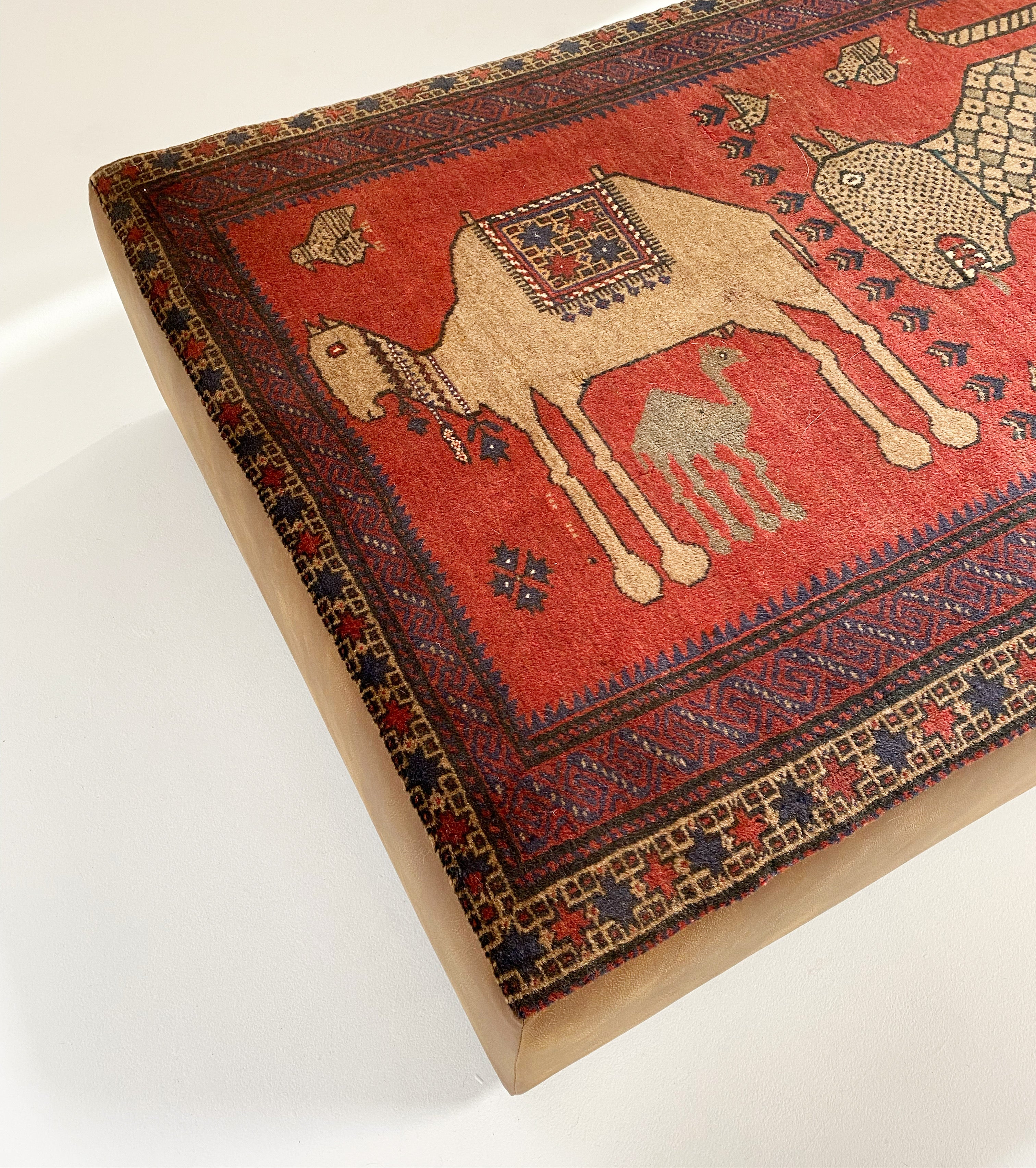 One-of-a-Kind Ottoman with Vintage Belouch Rug from Afghanistan - Image 5