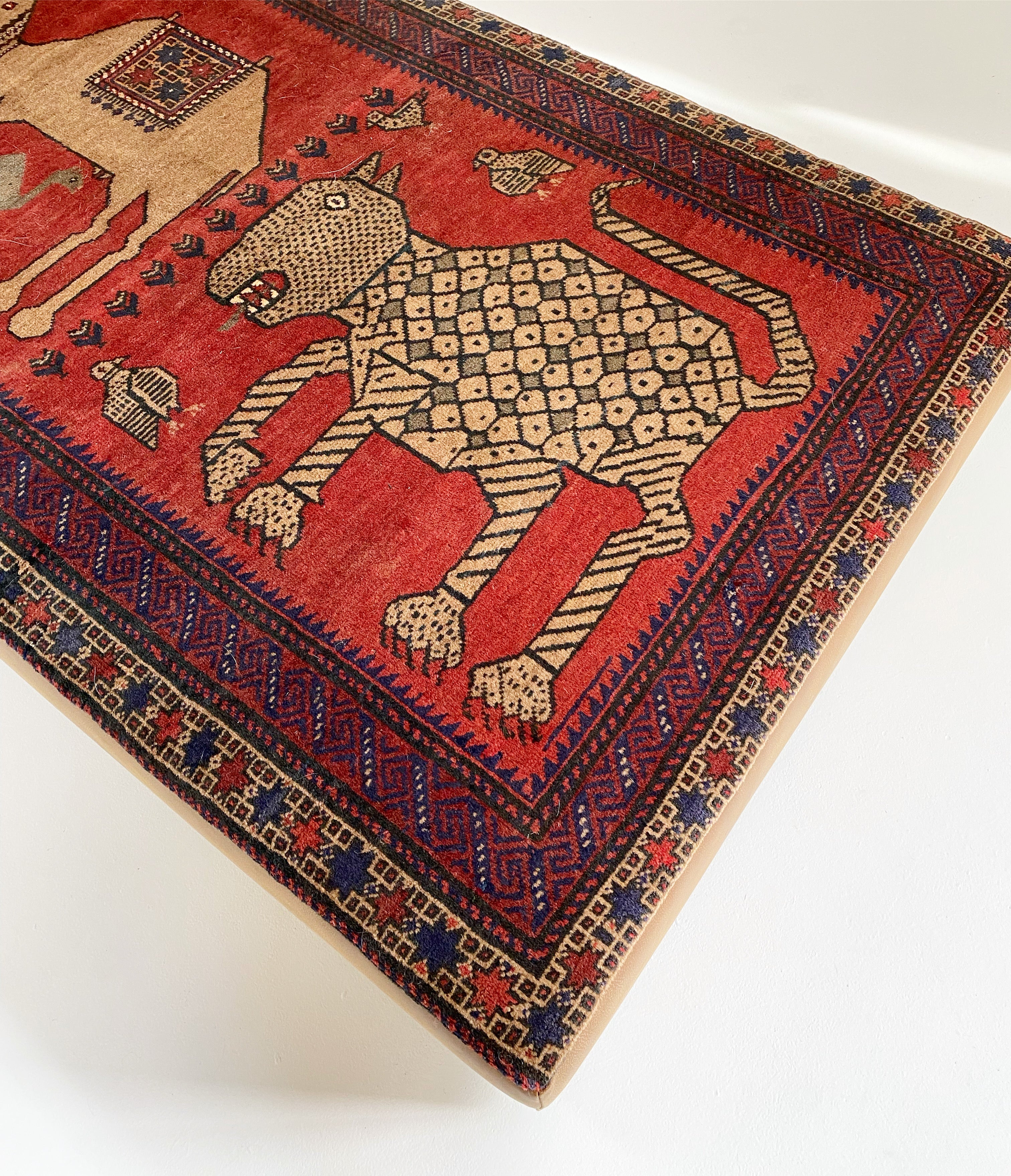 One-of-a-Kind Ottoman with Vintage Belouch Rug from Afghanistan - Image 7