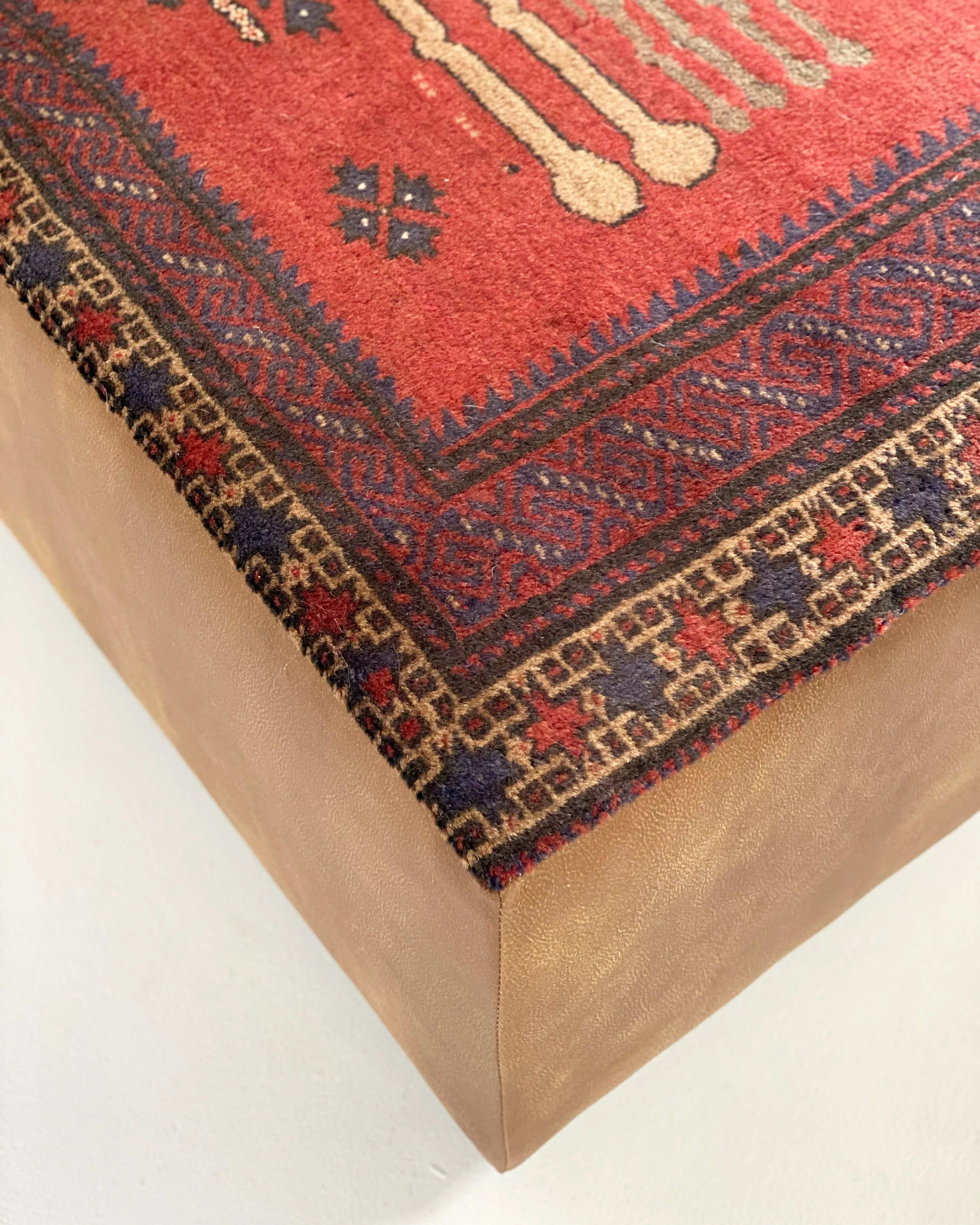 One-of-a-Kind Ottoman with Vintage Belouch Rug from Afghanistan - Image 9
