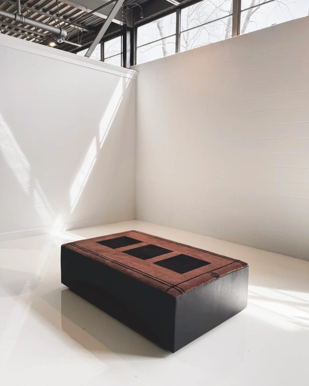 One-of-a-Kind Forsyth Ottoman with Zouzou Rug