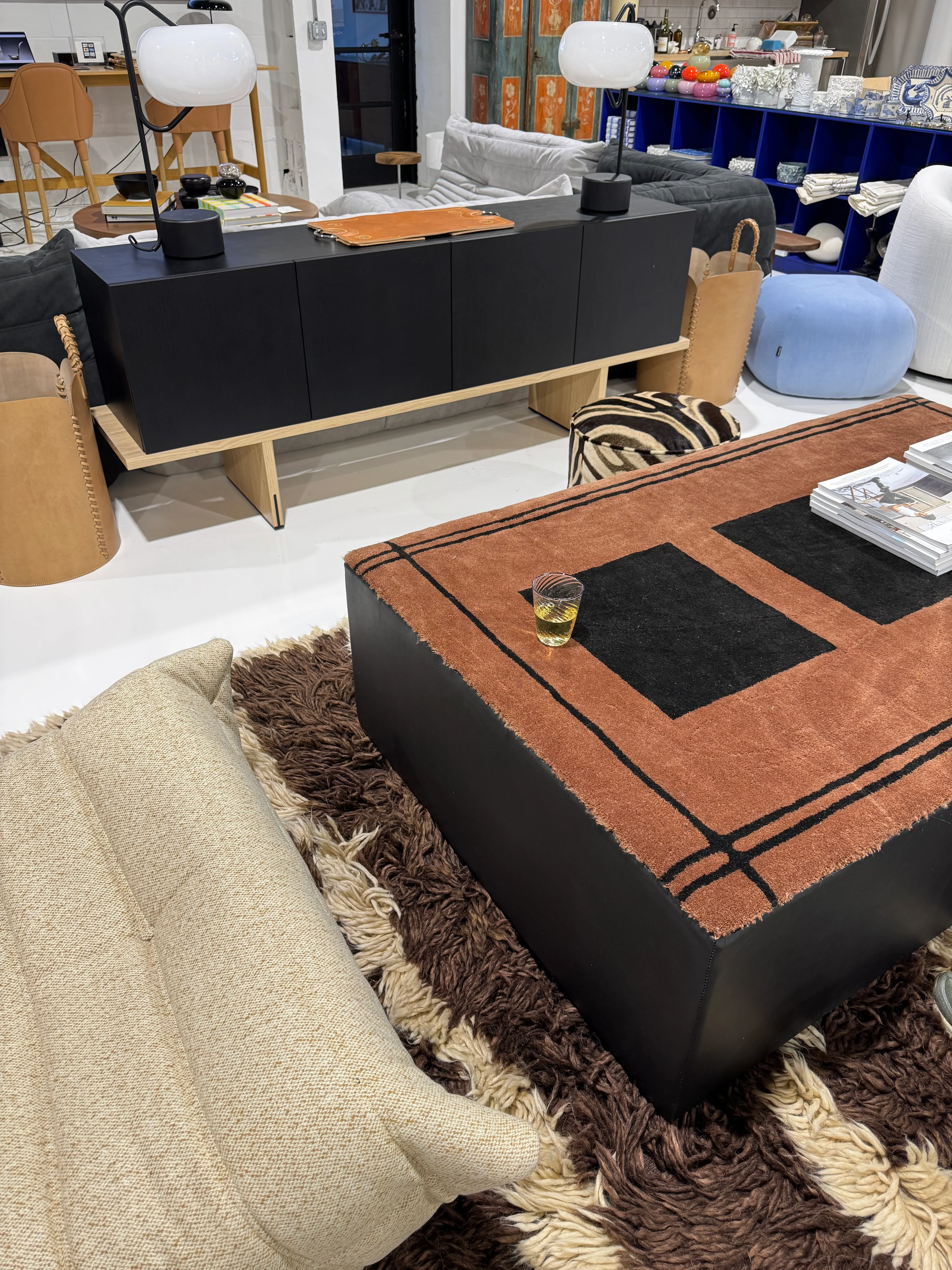 One-of-a-Kind Forsyth Ottoman with Zouzou Rug - Image 7