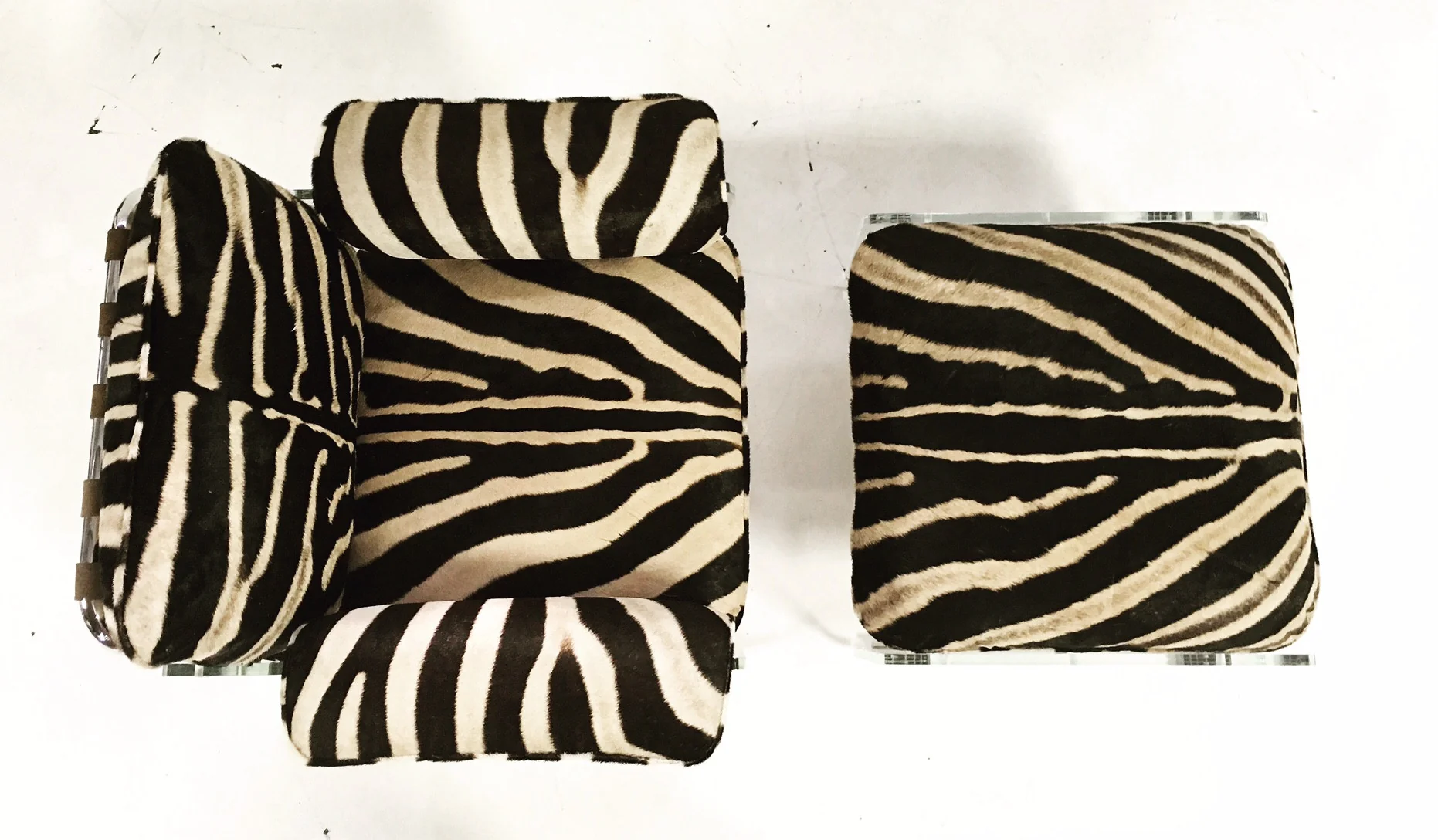 Argenta Lounge Chair and Ottoman in Zebra Hide - Image 10