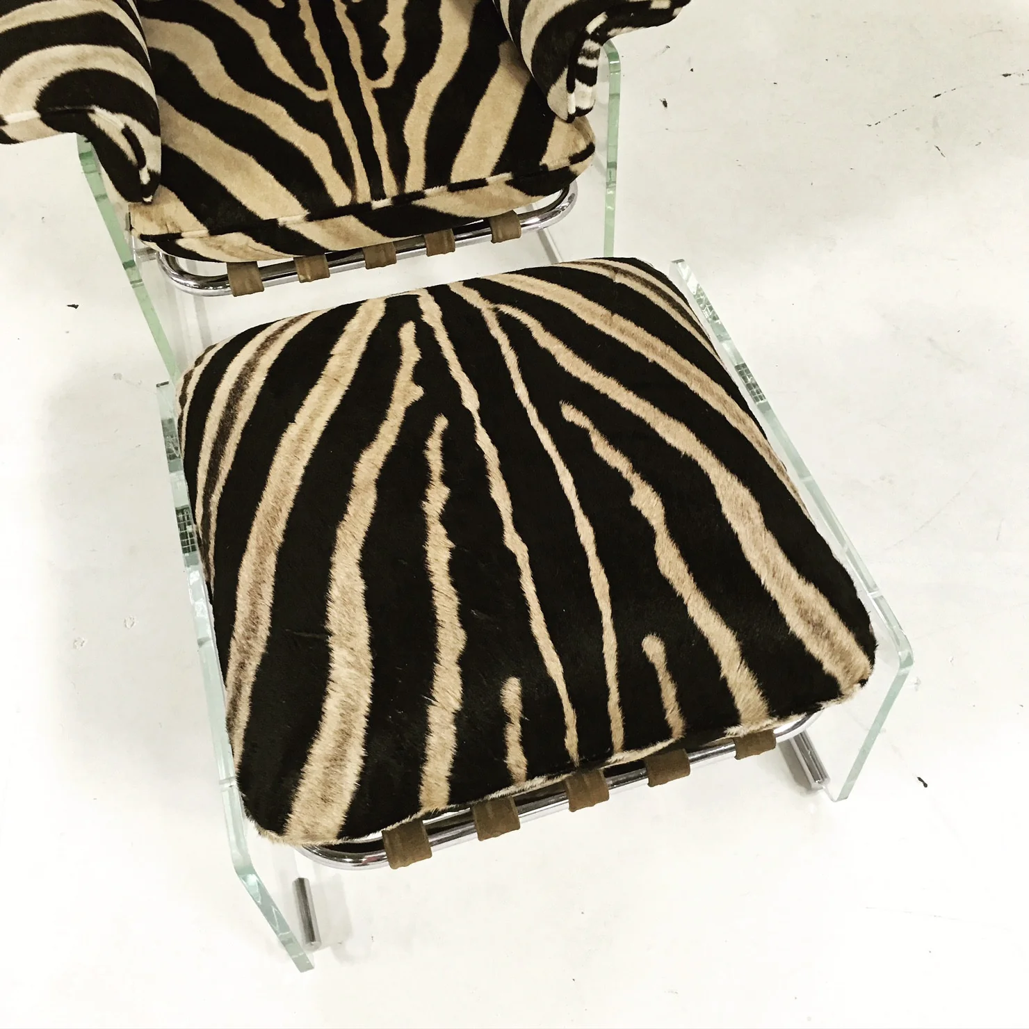 Argenta Lounge Chair and Ottoman in Zebra Hide - Image 6