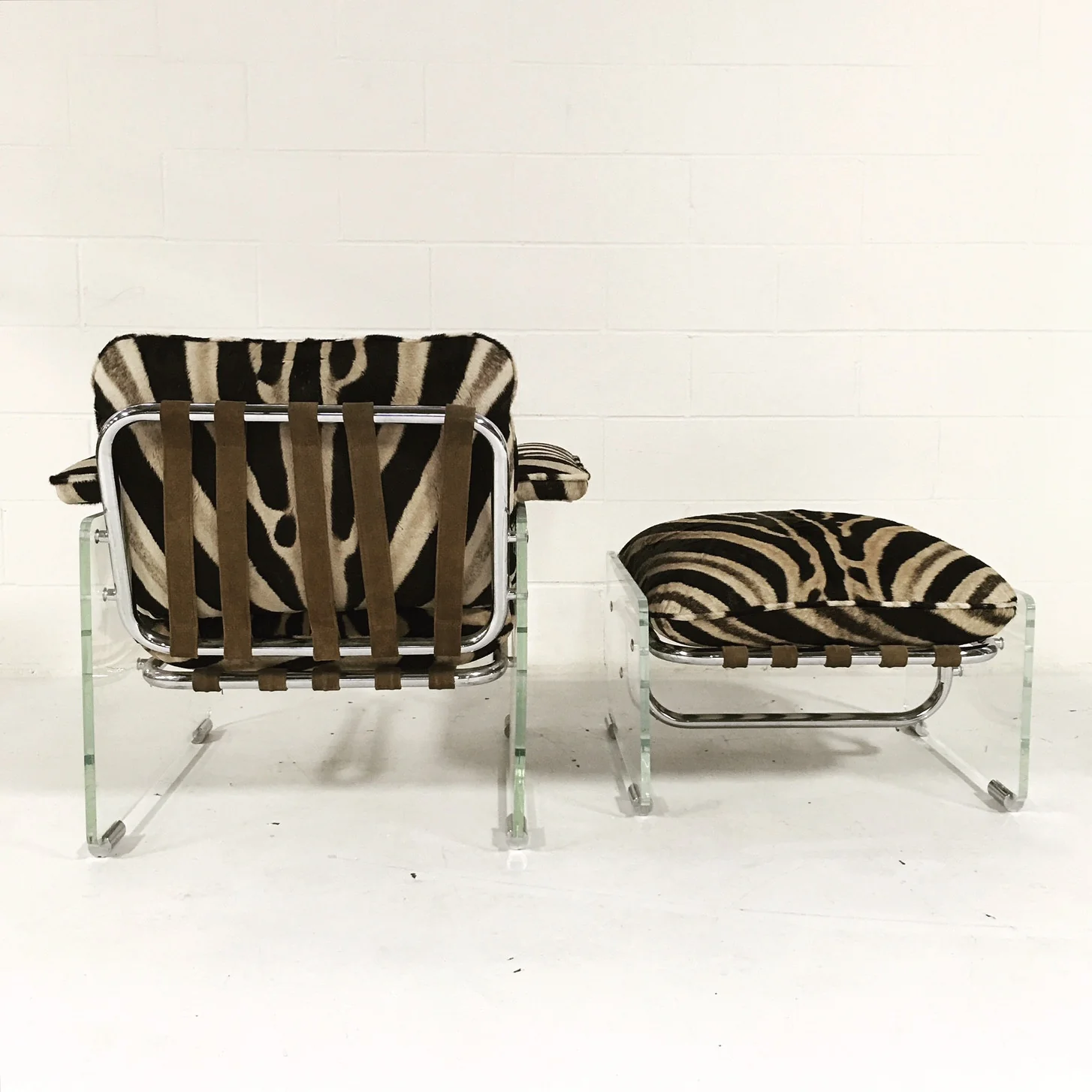 Argenta Lounge Chair and Ottoman in Zebra Hide - Image 8