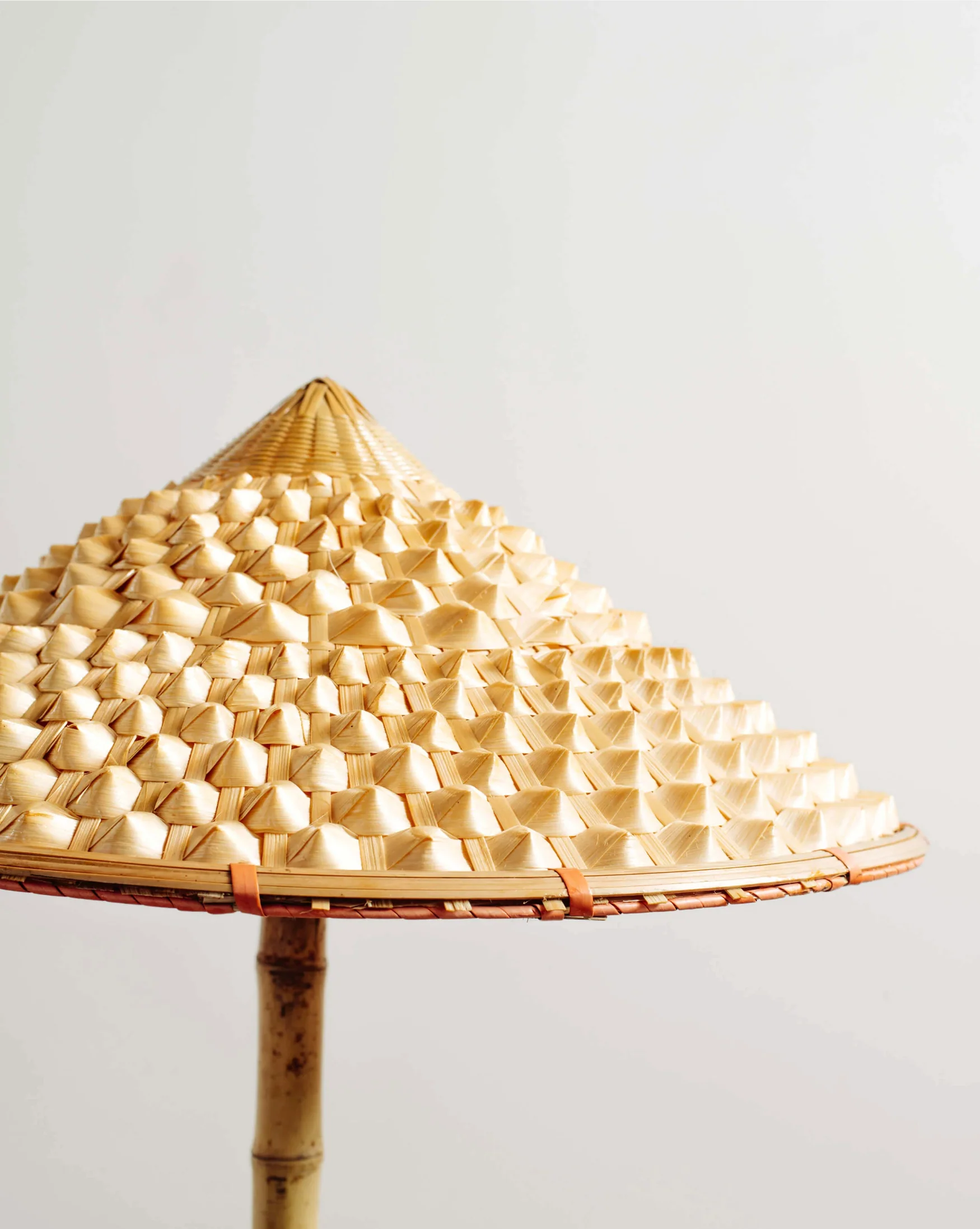 'Pagoda' Bamboo Floor Lamp with Pangolin Shade and Coiled Seagrass Base - Image 3