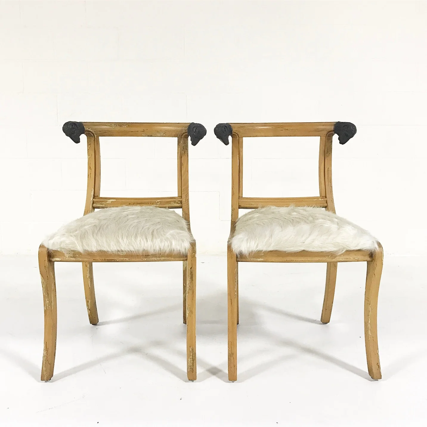 French Side Chairs in Brazilian Cowhide, set of 4 - Image 3