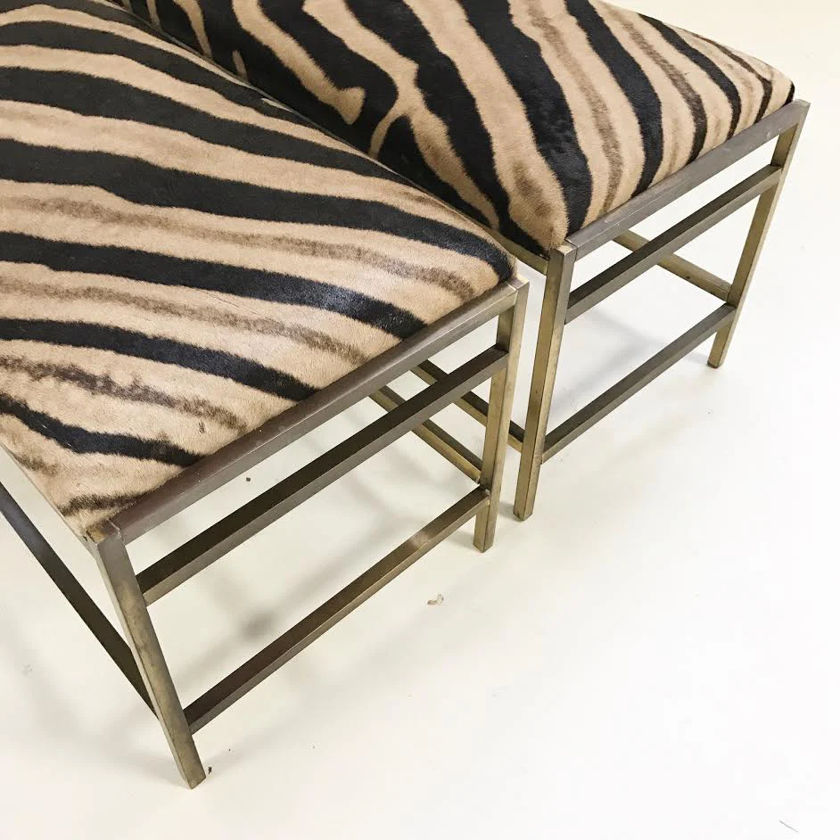 Brass Benches in Zebra Hide - Image 2