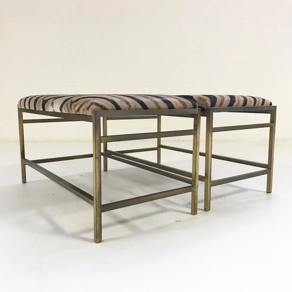 Brass Benches in Zebra Hide - Image 3