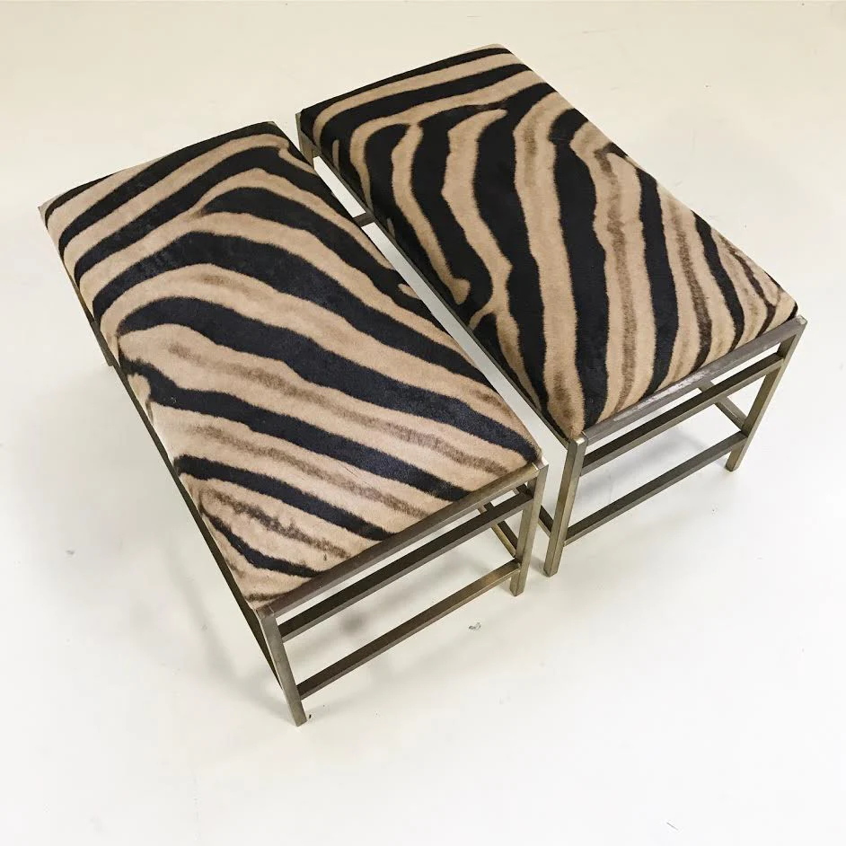 Brass Benches in Zebra Hide - Image 4