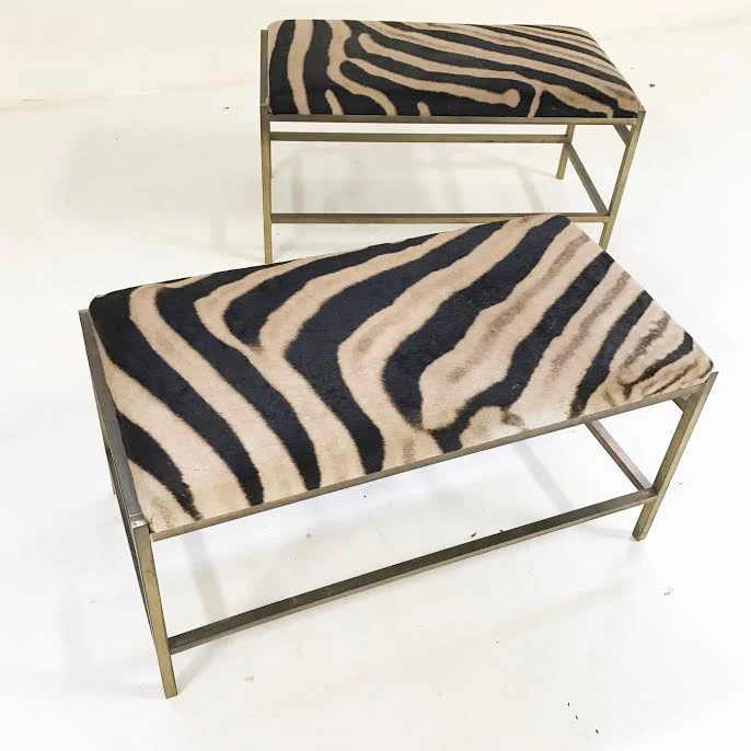 Brass Benches in Zebra Hide - Image 7