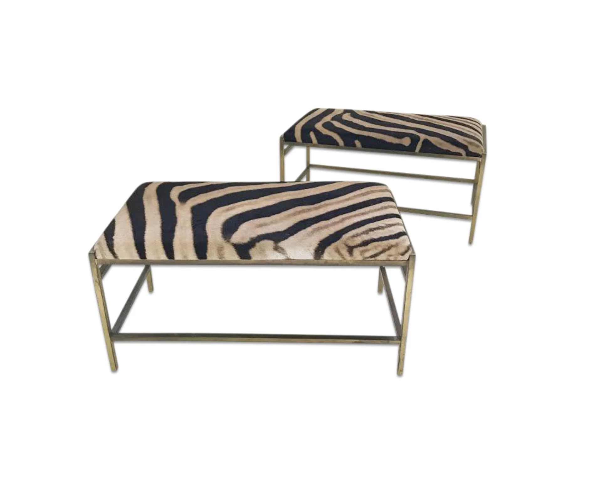Brass Benches in Zebra Hide - Image 8