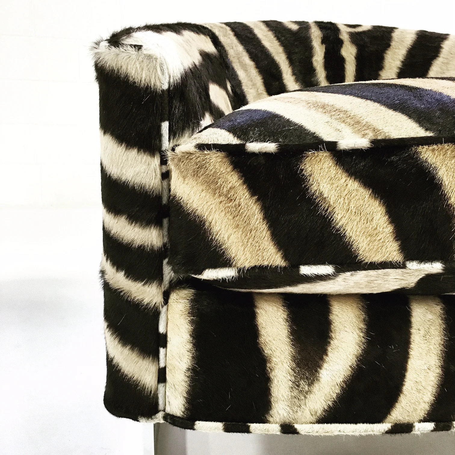 Club Chairs in Zebra Hide, pair - Image 8