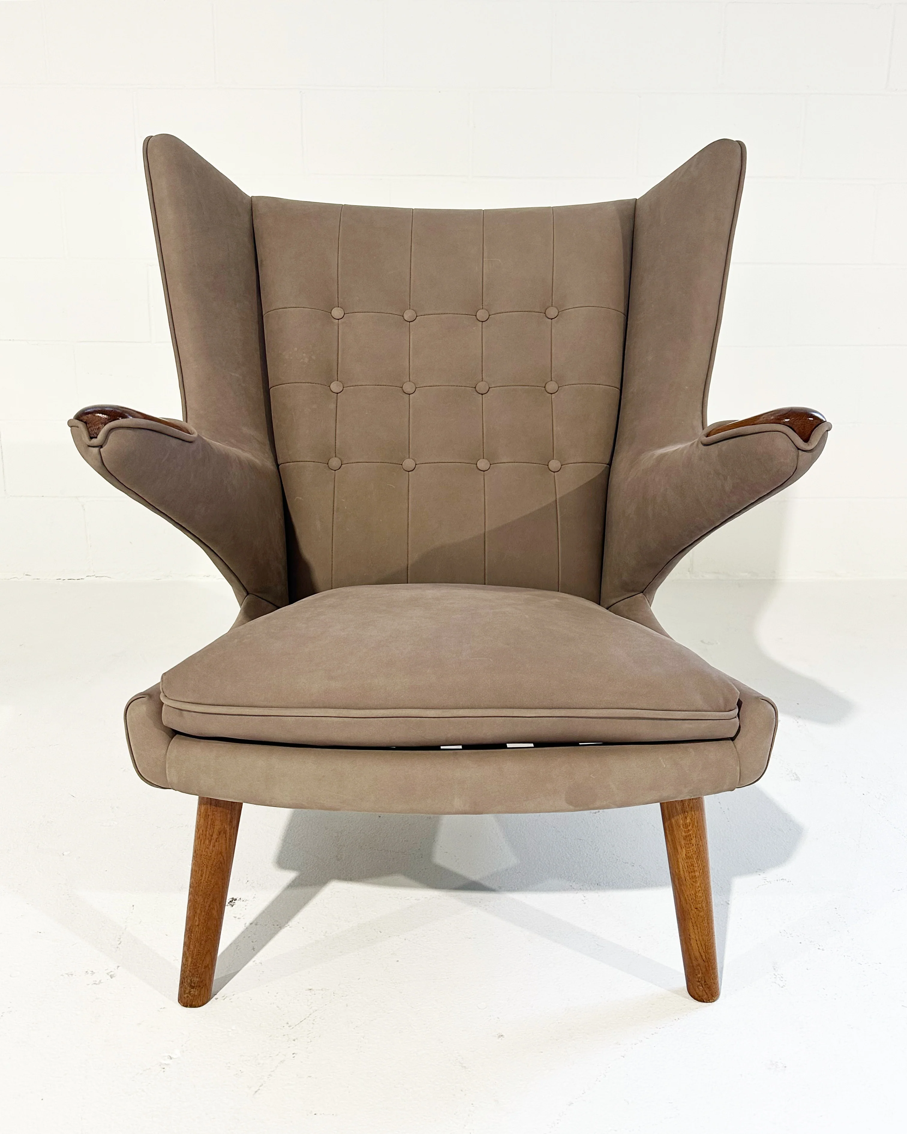 Papa Bear Chair with Ottoman in Loro Piana Nubuck - Image 10