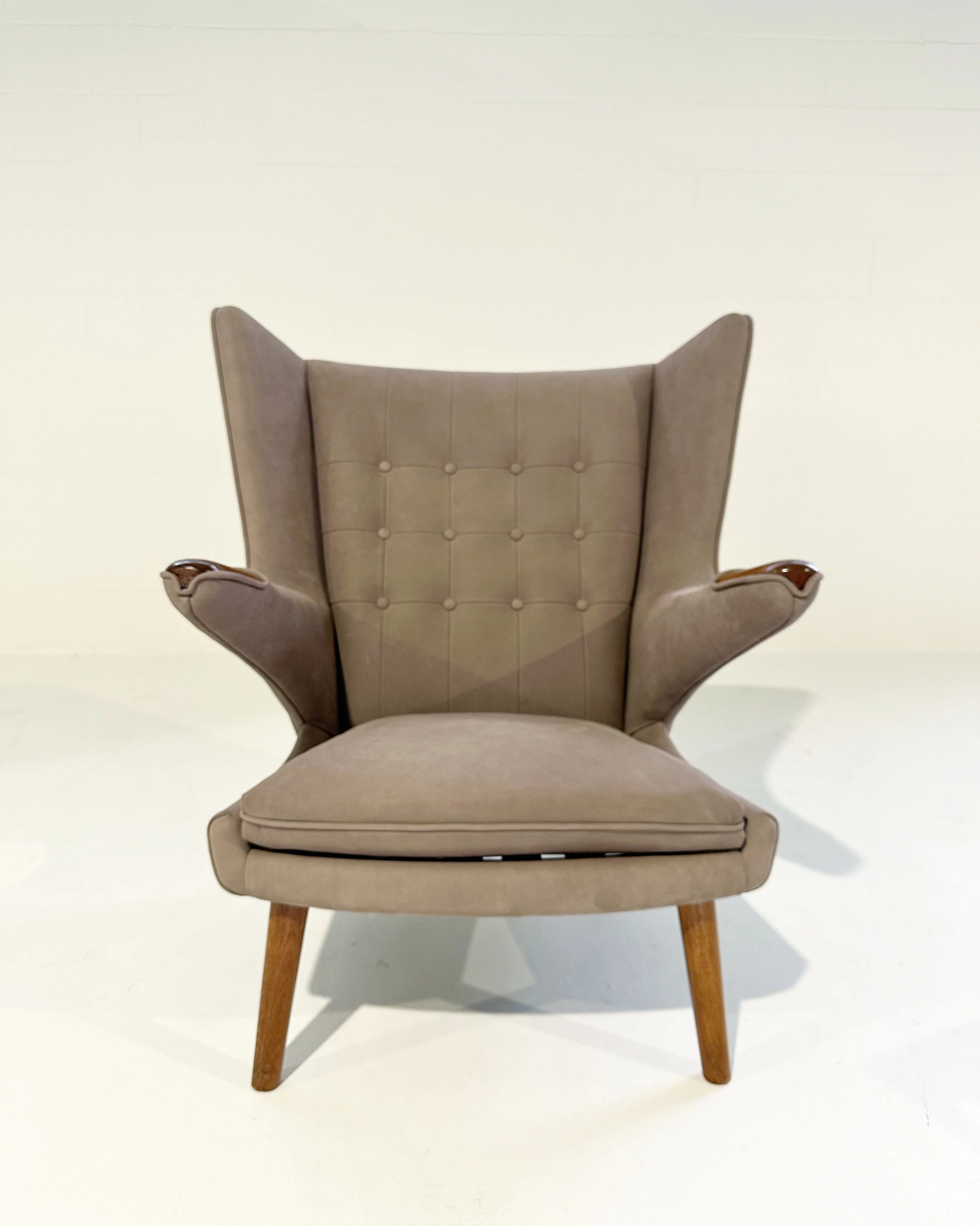 Papa Bear Chair with Ottoman in Loro Piana Nubuck - Image 6